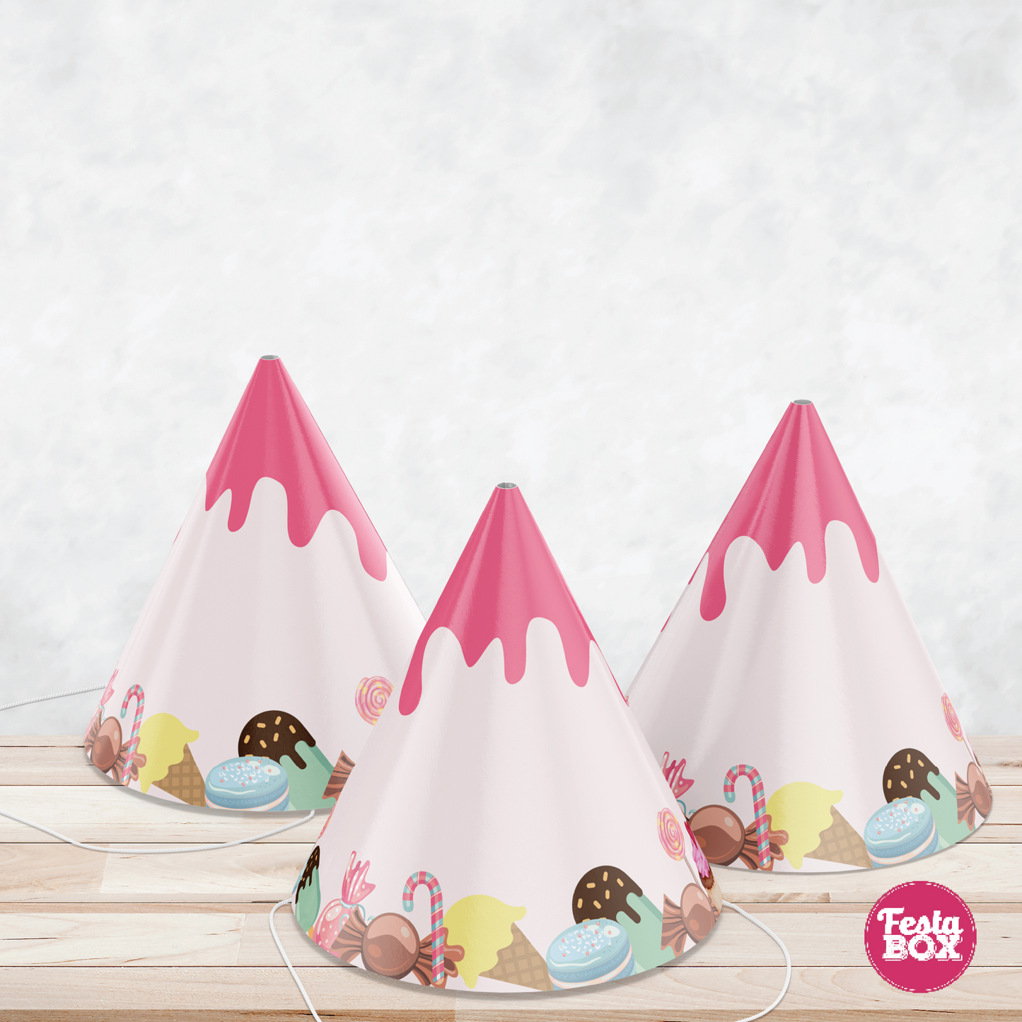 Birthday Celebration Caps - Candyland Theme (Set of 6) - Option 3