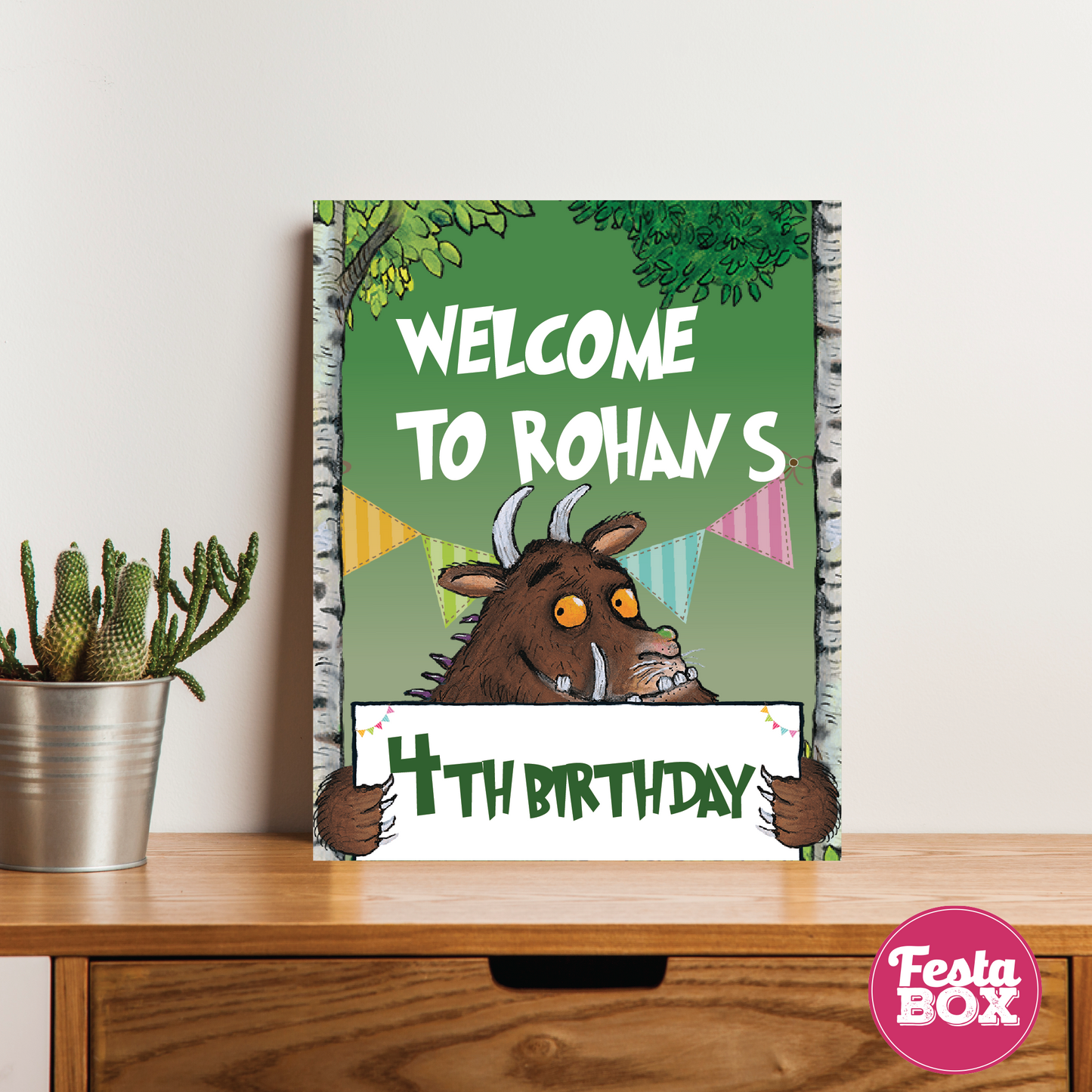 Welcome Sign for Birthday Party Decoration - Gruffalo Theme