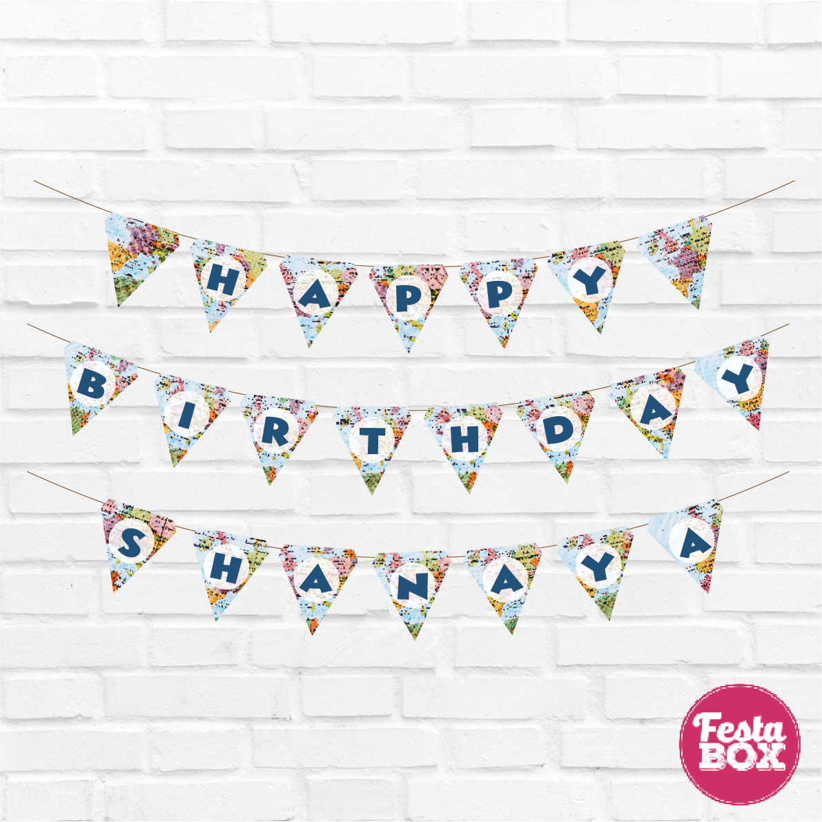 Happy birthday banner with name - Travel Theme Option 2