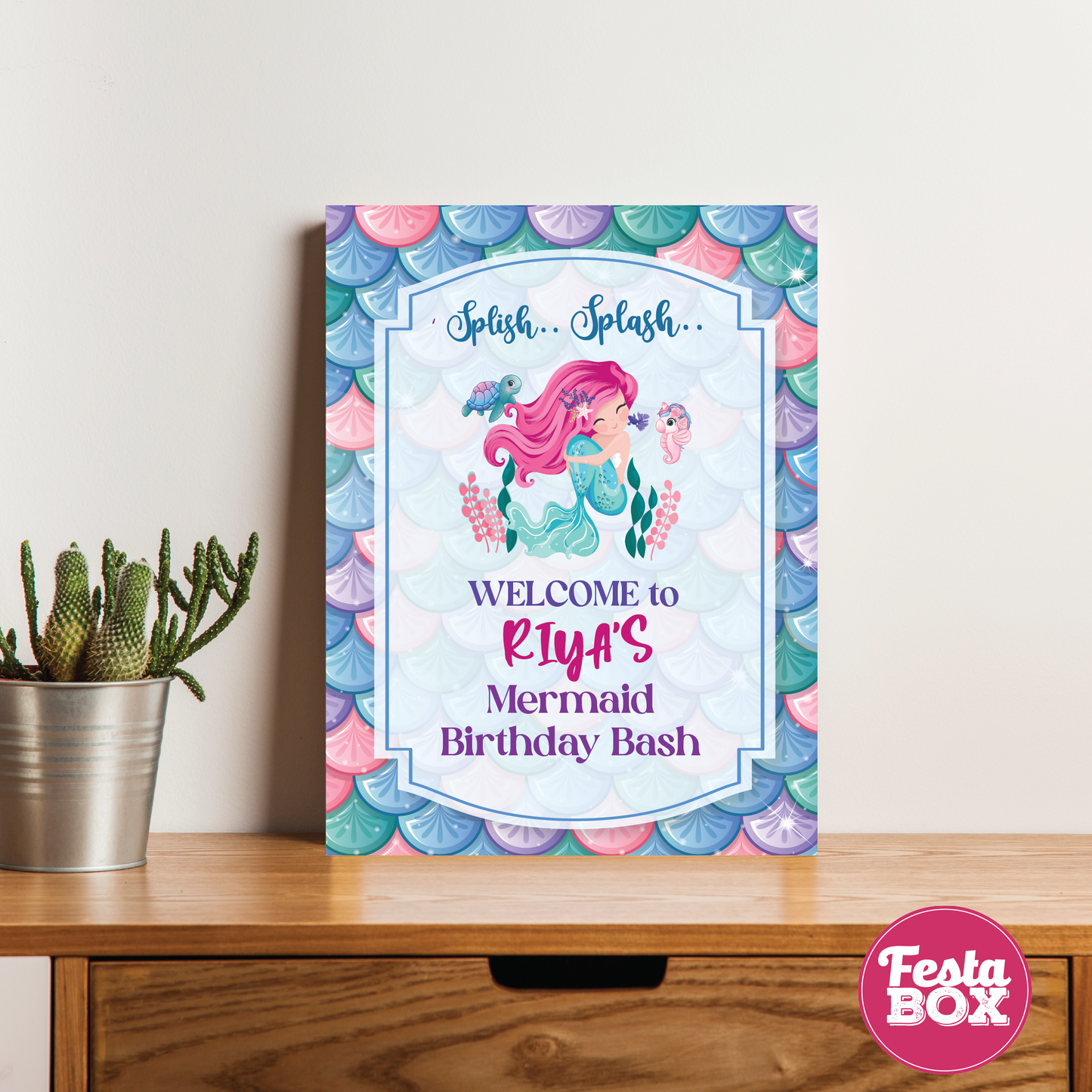 Welcome Sign for Birthday Party Decoration - Mermaid Theme