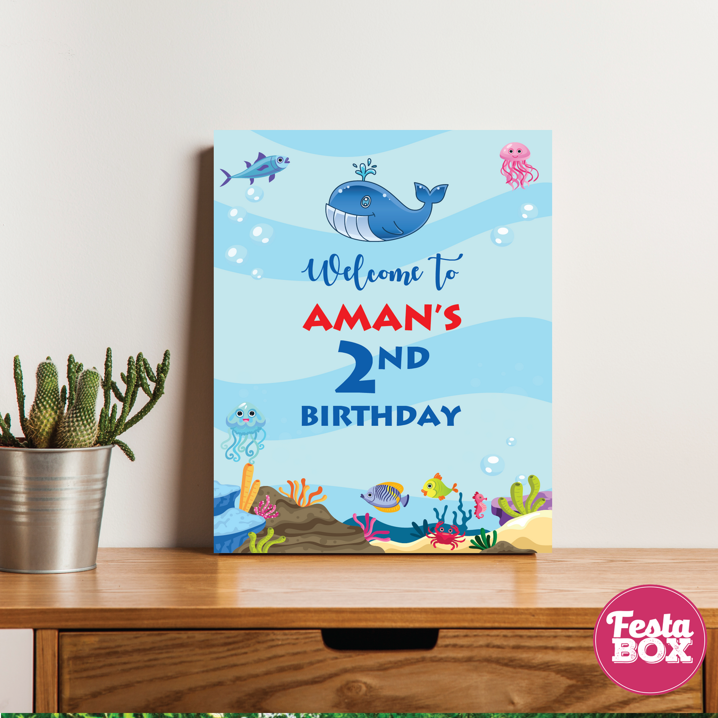 Welcome Sign Birthday Party Decoration - Under the Sea Theme