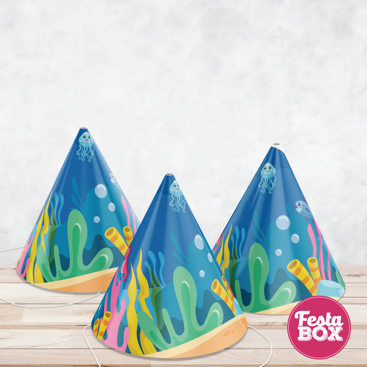 Birthday Celebration Caps - Under the sea Theme (Set of 6) - Option 1