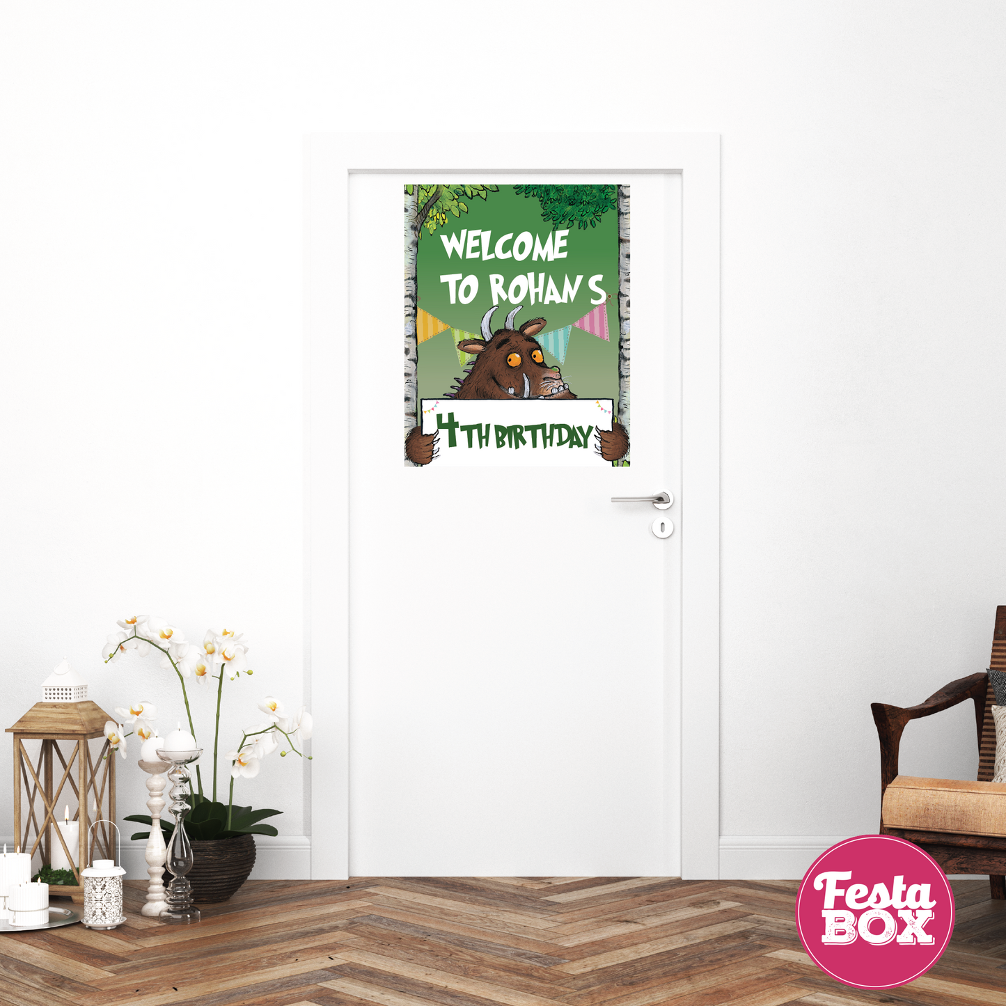 Welcome Sign for Birthday Party Decoration - Gruffalo Theme