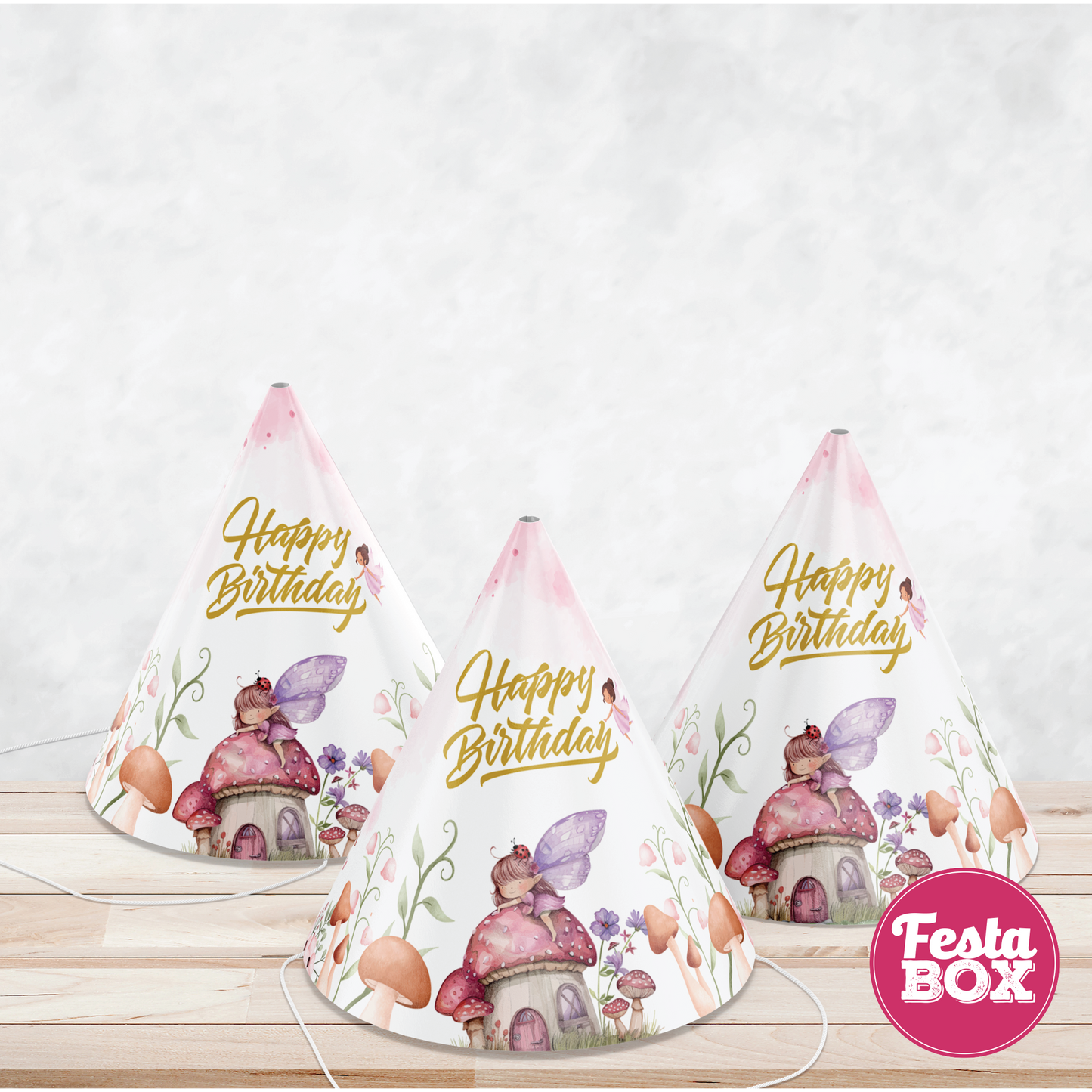 Birthday Celebration Caps - Fairy Theme (Set of 6) - Option 1
