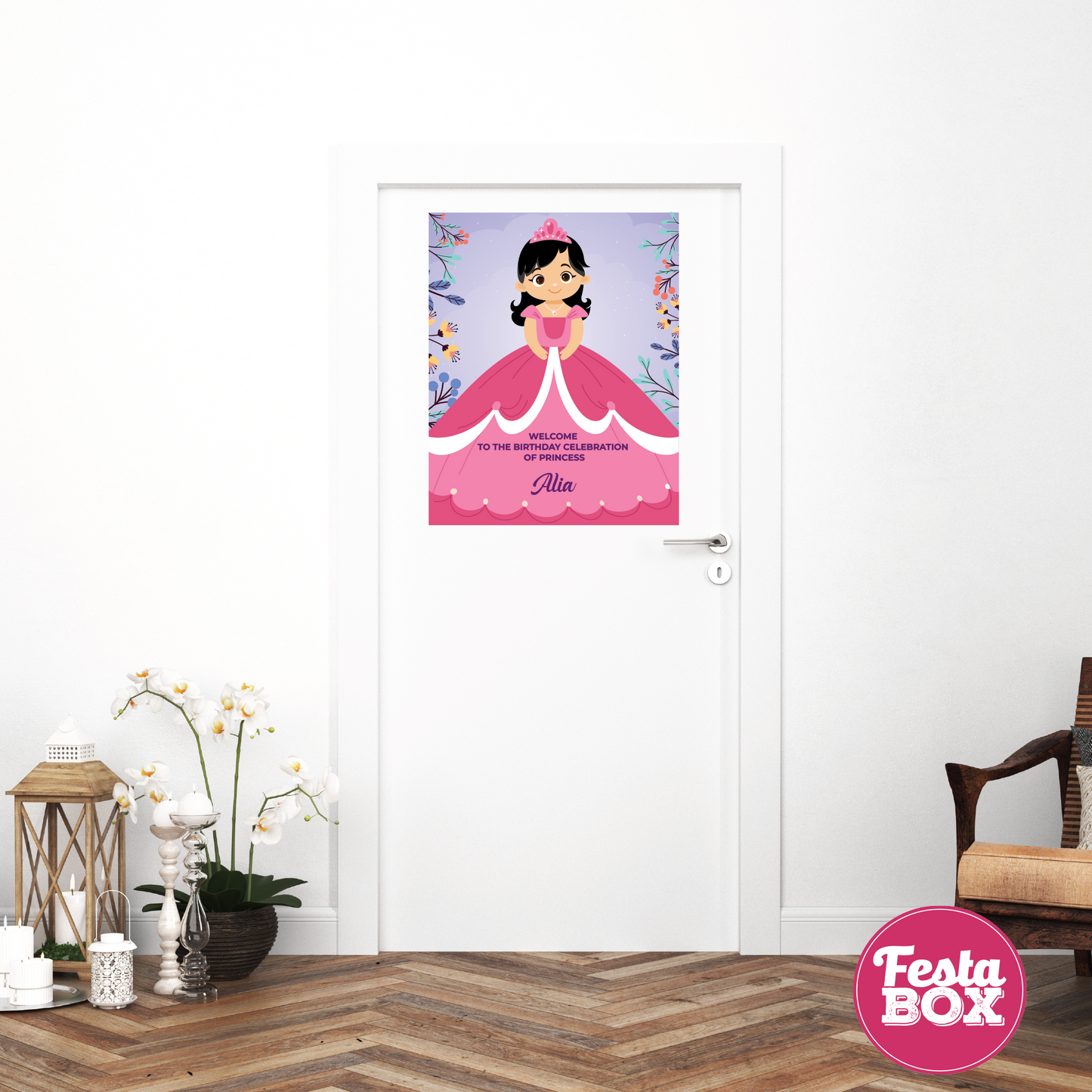 Welcome Sign for Birthday Party Decoration - Princess Theme - Option 2
