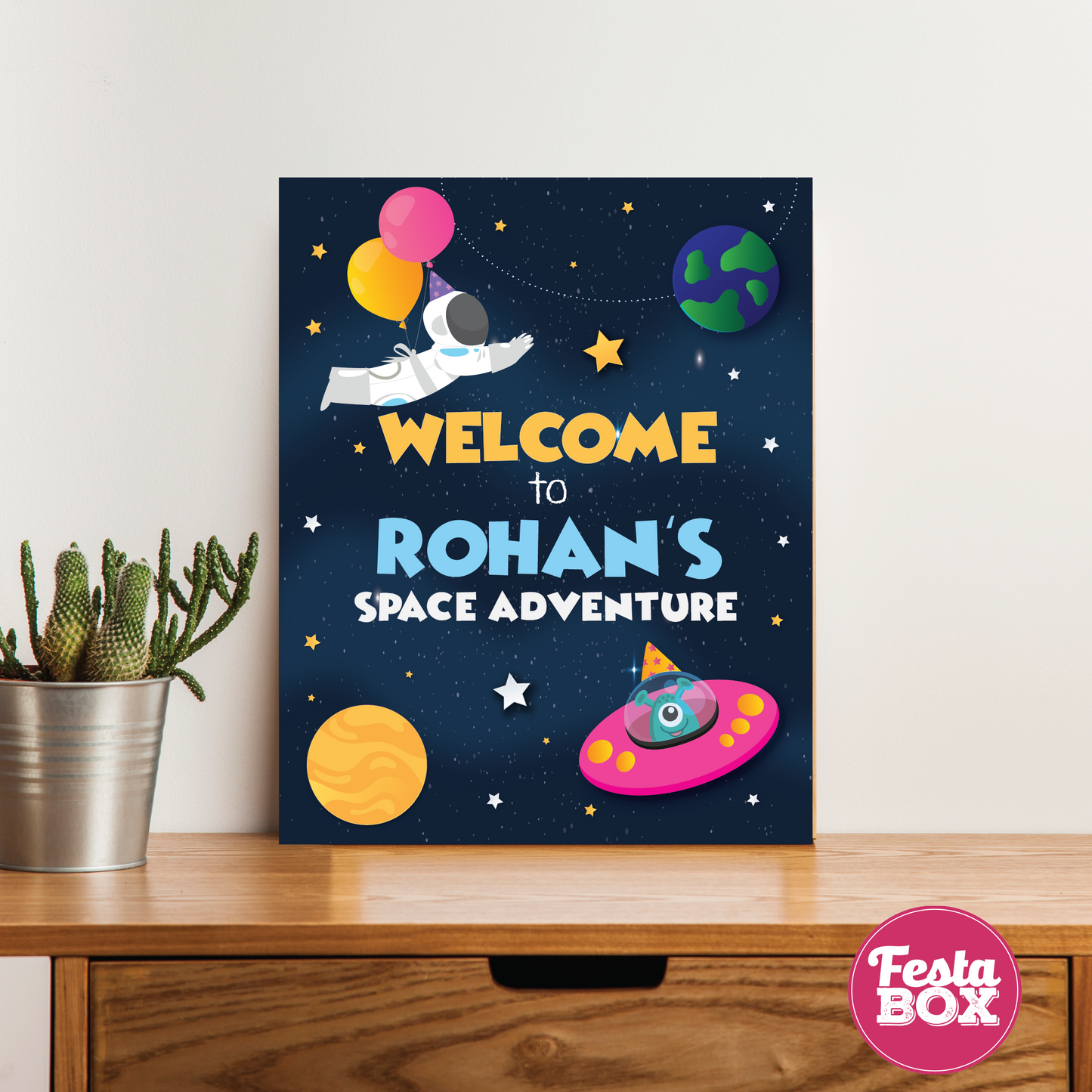 Welcome Sign for Birthday Party Decoration - Space Theme