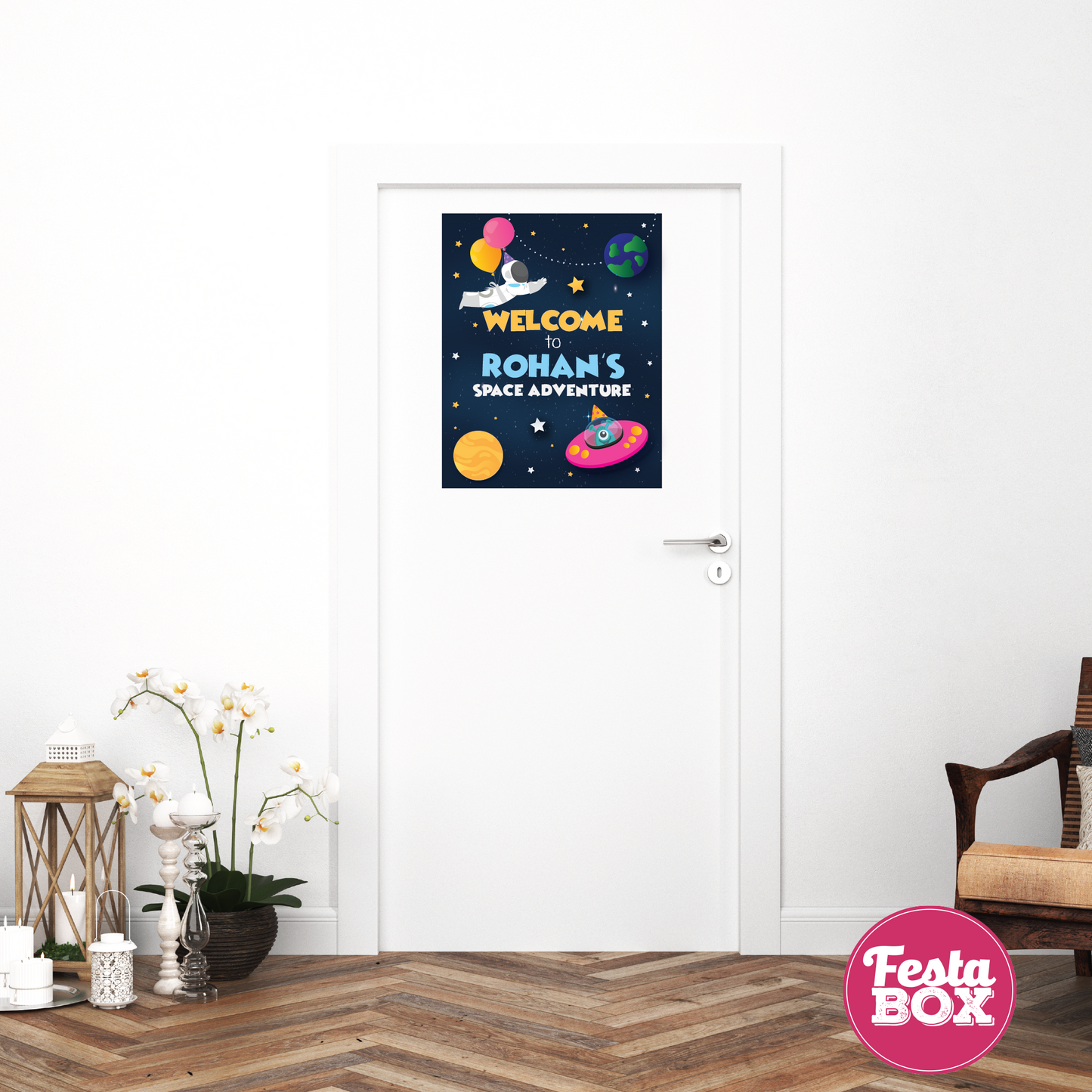 Welcome Sign for Birthday Party Decoration - Space Theme