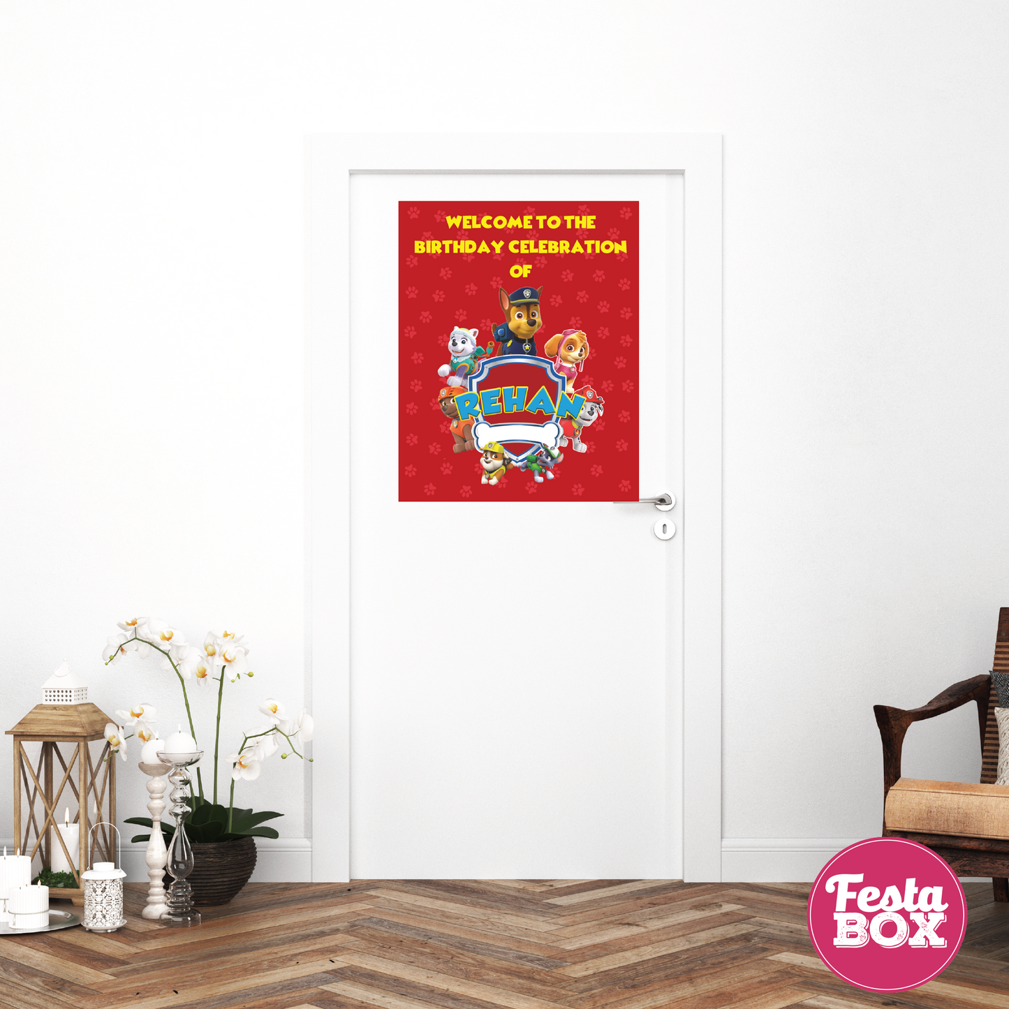 Welcome Sign for Birthday Party Decoration - Paw Patrol Theme- option 2