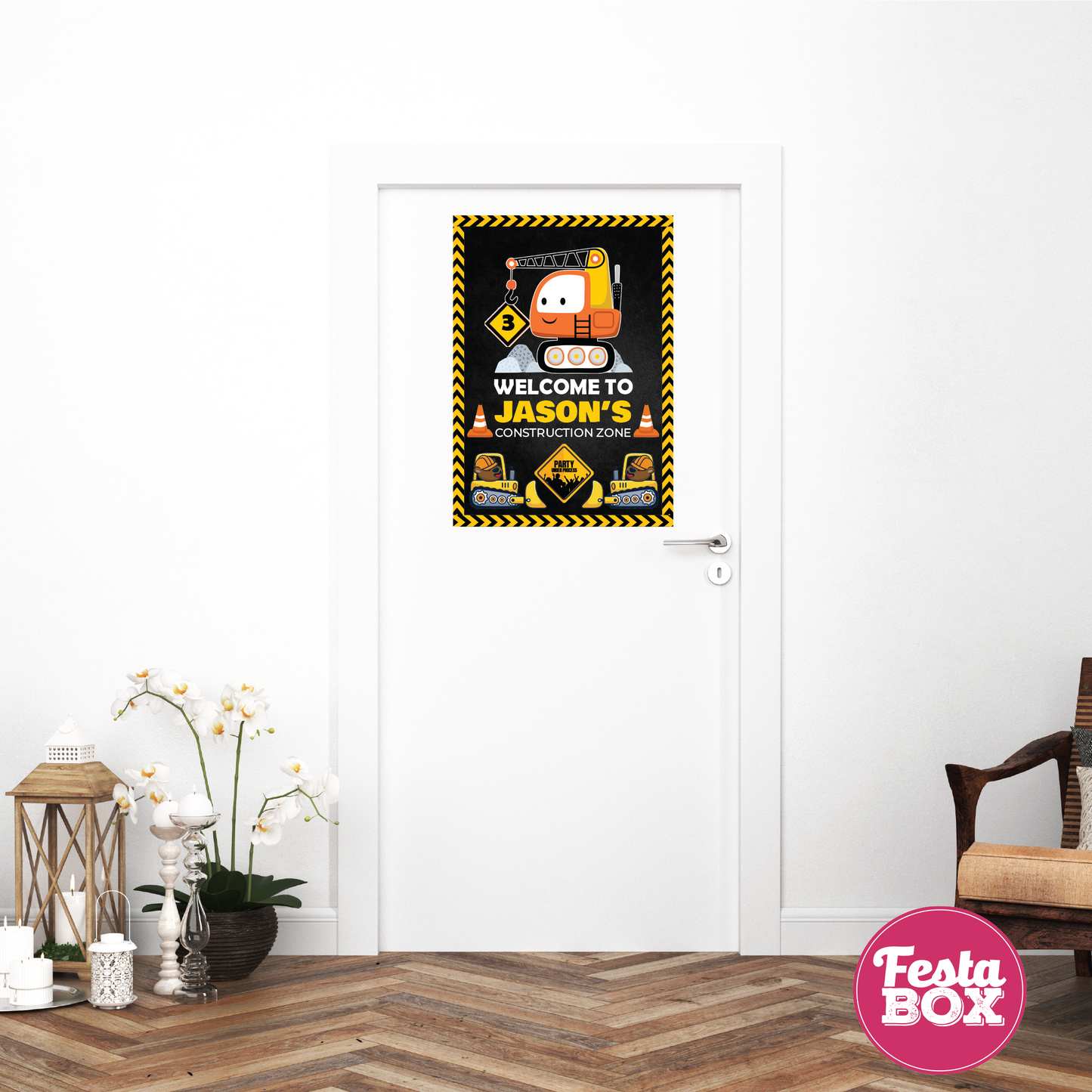 Welcome Sign for Birthday Party Decoration - Construction Theme