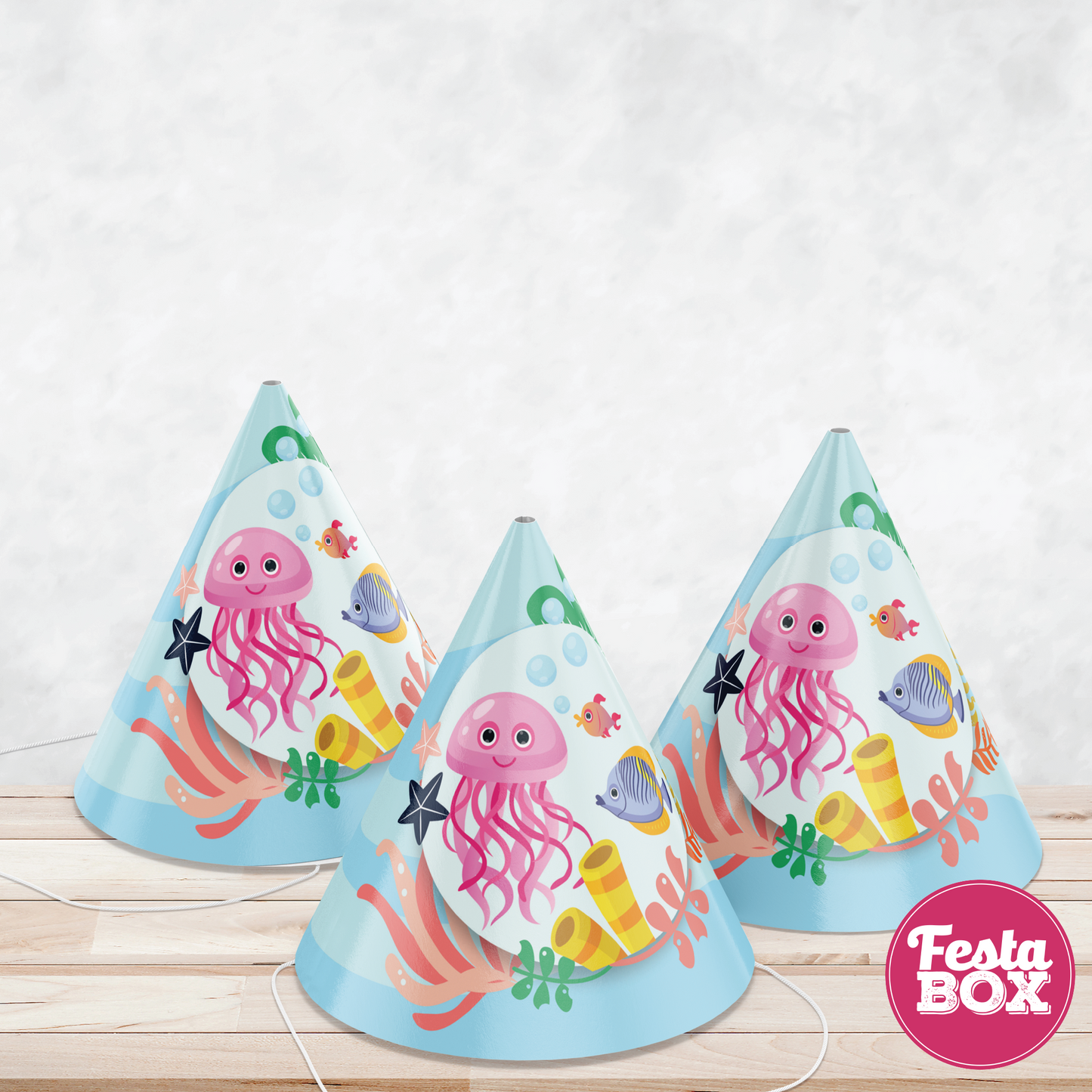 Birthday Celebration Caps - Under the sea Theme (Set of 6) - Option 2