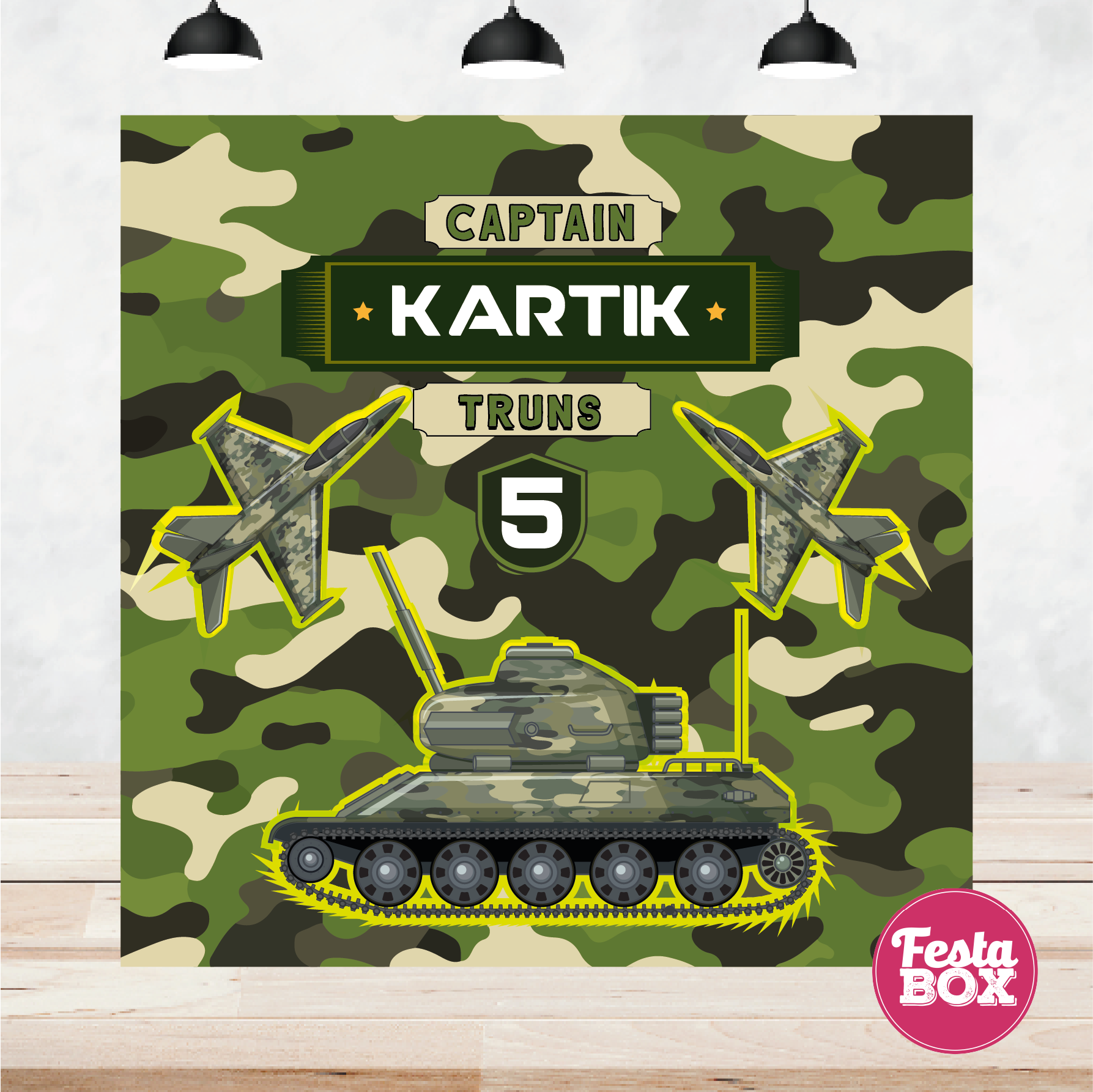 Backdrop for Birthday Party - Army Theme