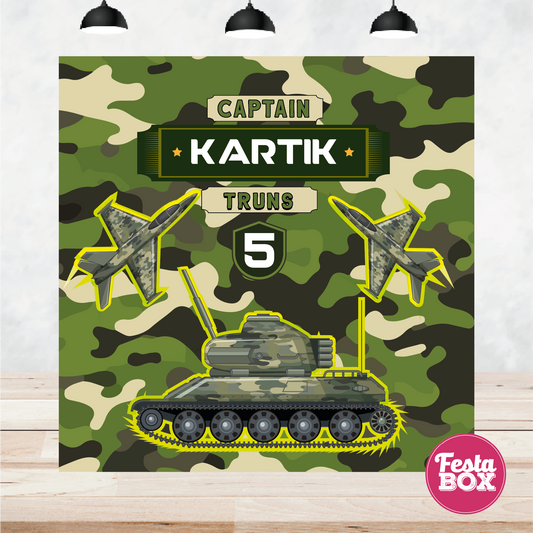 Backdrop for Birthday Party - Army Theme
