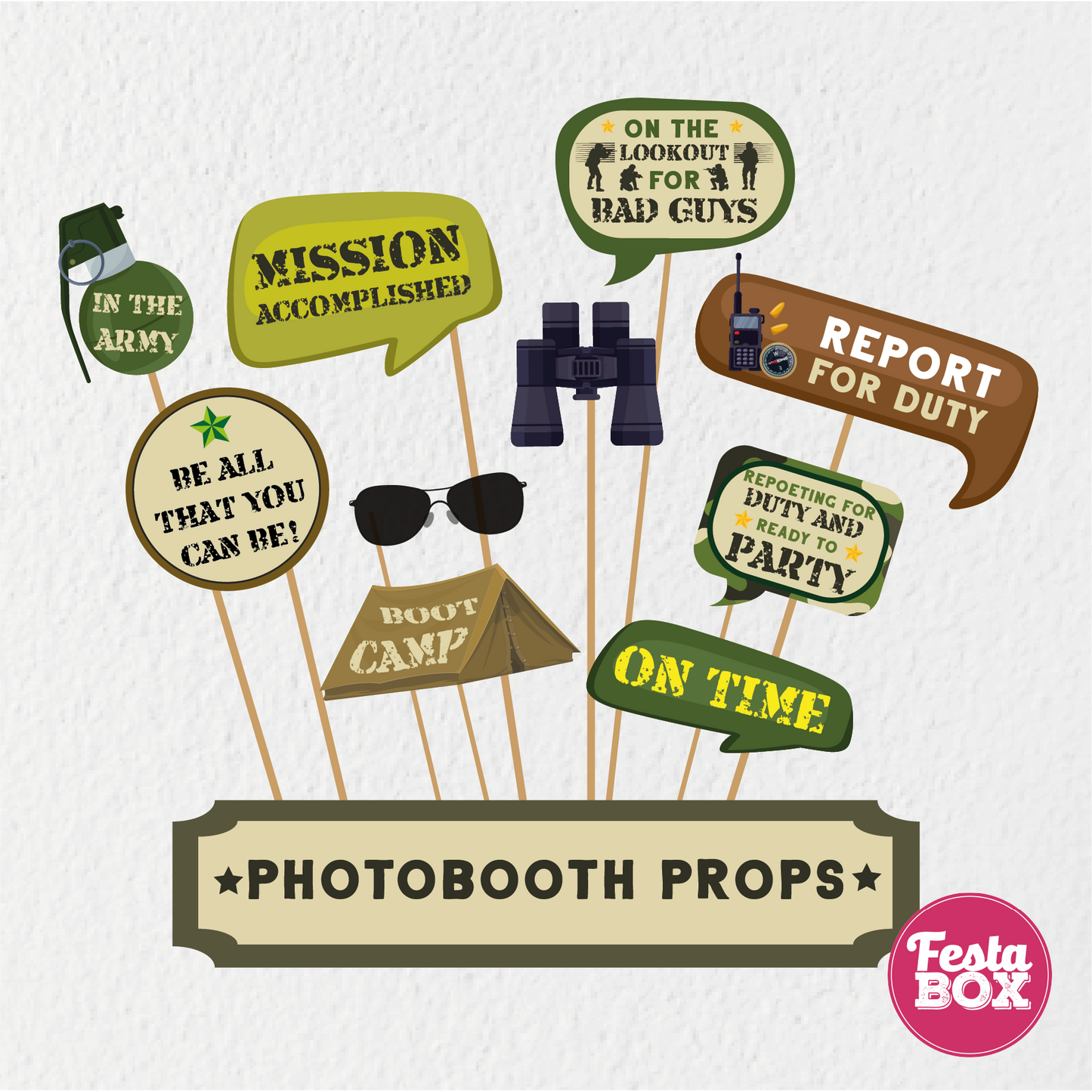 Party Props for Birthday Party Decoration - Army Theme