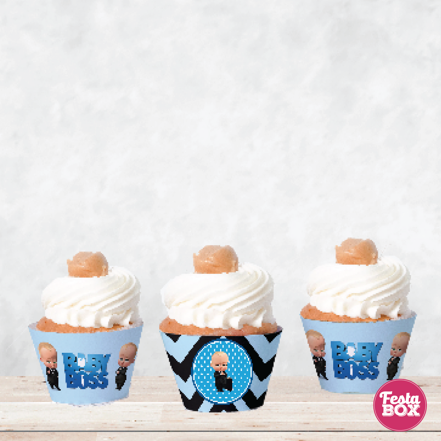 Cupcake Wrappers for Birthday Party - Boss Baby Theme (Set of 6) - Assorted