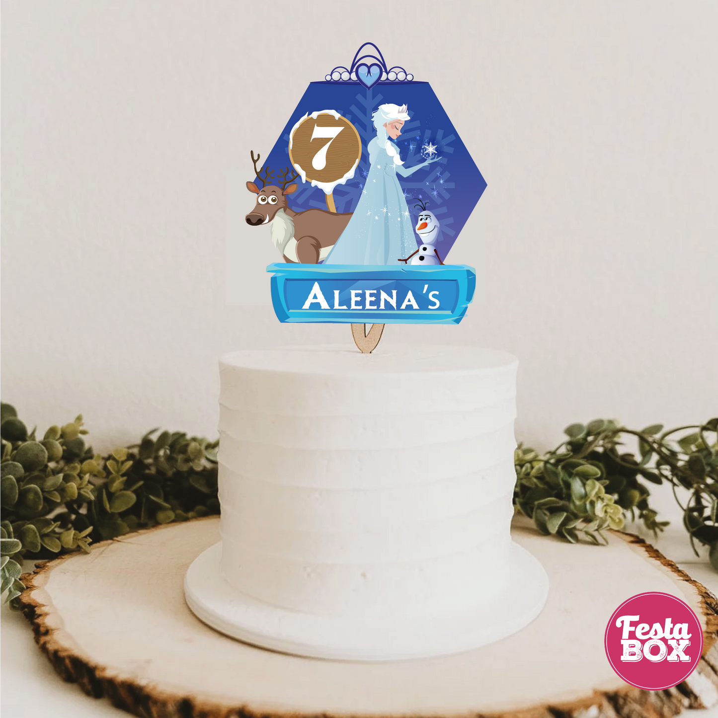 Cake Topper for Birthday Party Decoration - Frozen Theme - Option 2