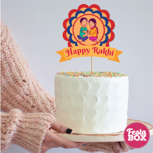 Cake Topper for Rakhi celebration - Rakhi Theme - Option 2
