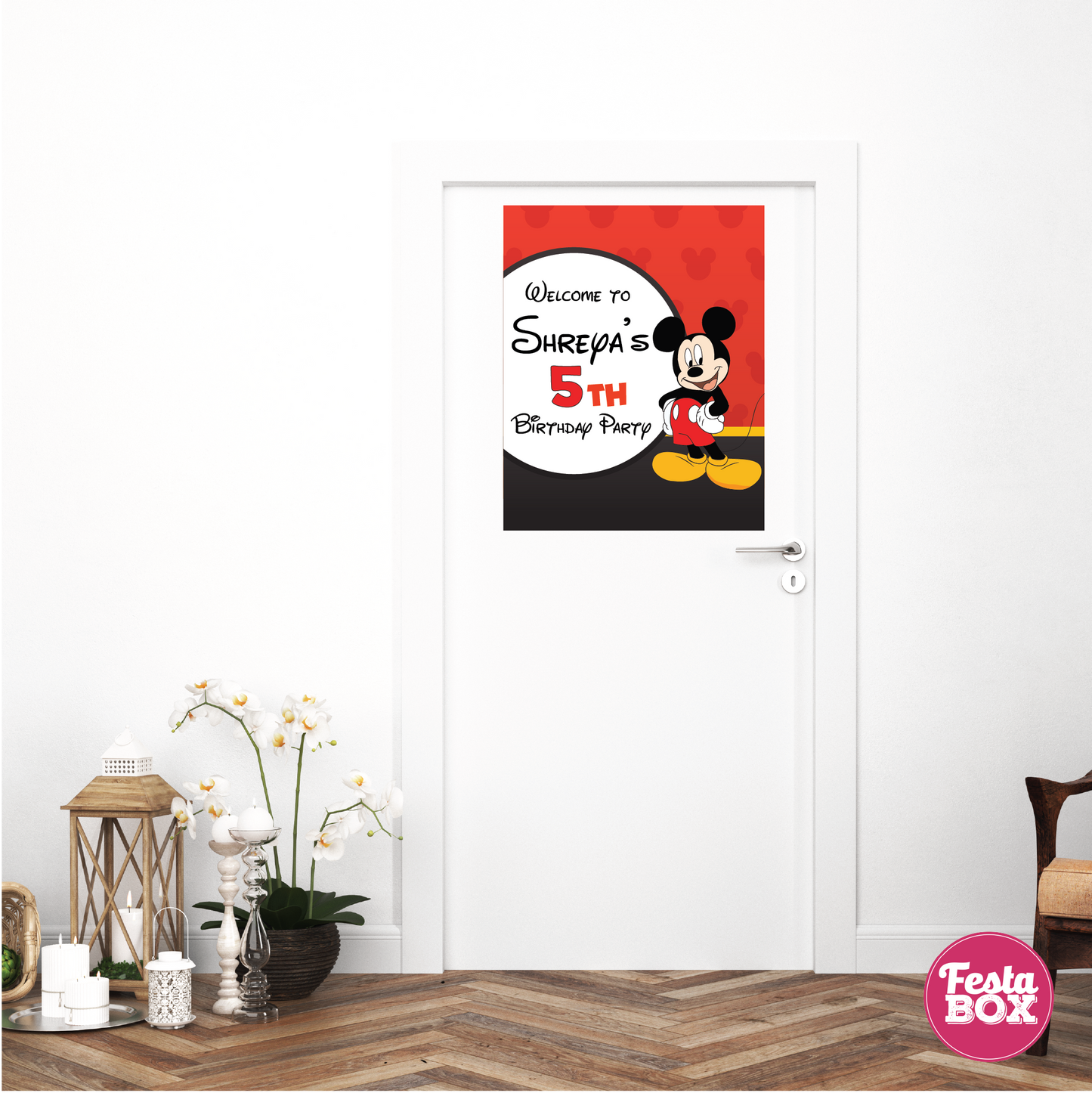 Welcome Sign for Birthday Party Decoration - Mickey Mouse Theme