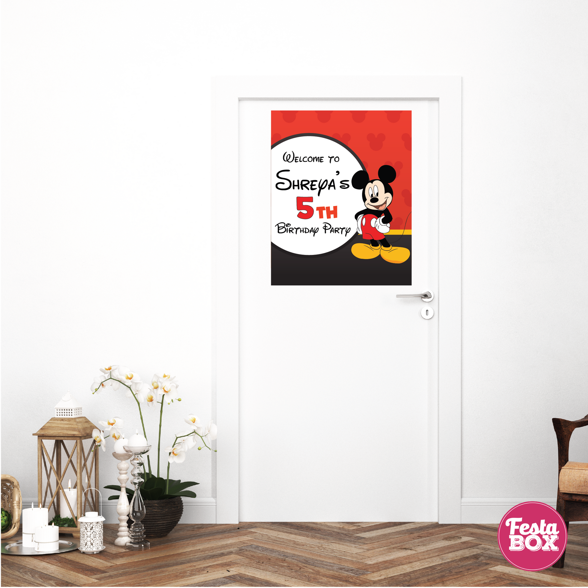 Welcome Sign for Birthday Party Decoration - Mickey Mouse Theme