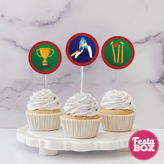 Cupcake Wrappers for Birthday Party Decoration - Cricket Theme - Assorted