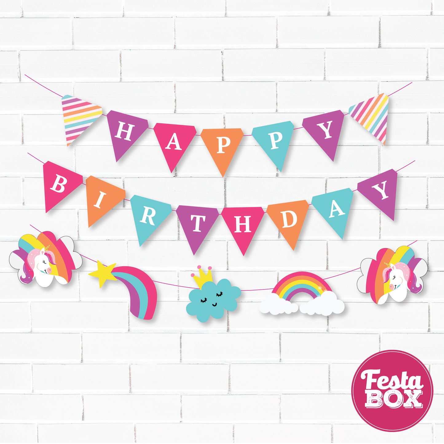 Background Banner for Birthday Party Decoration - Unicorn Theme