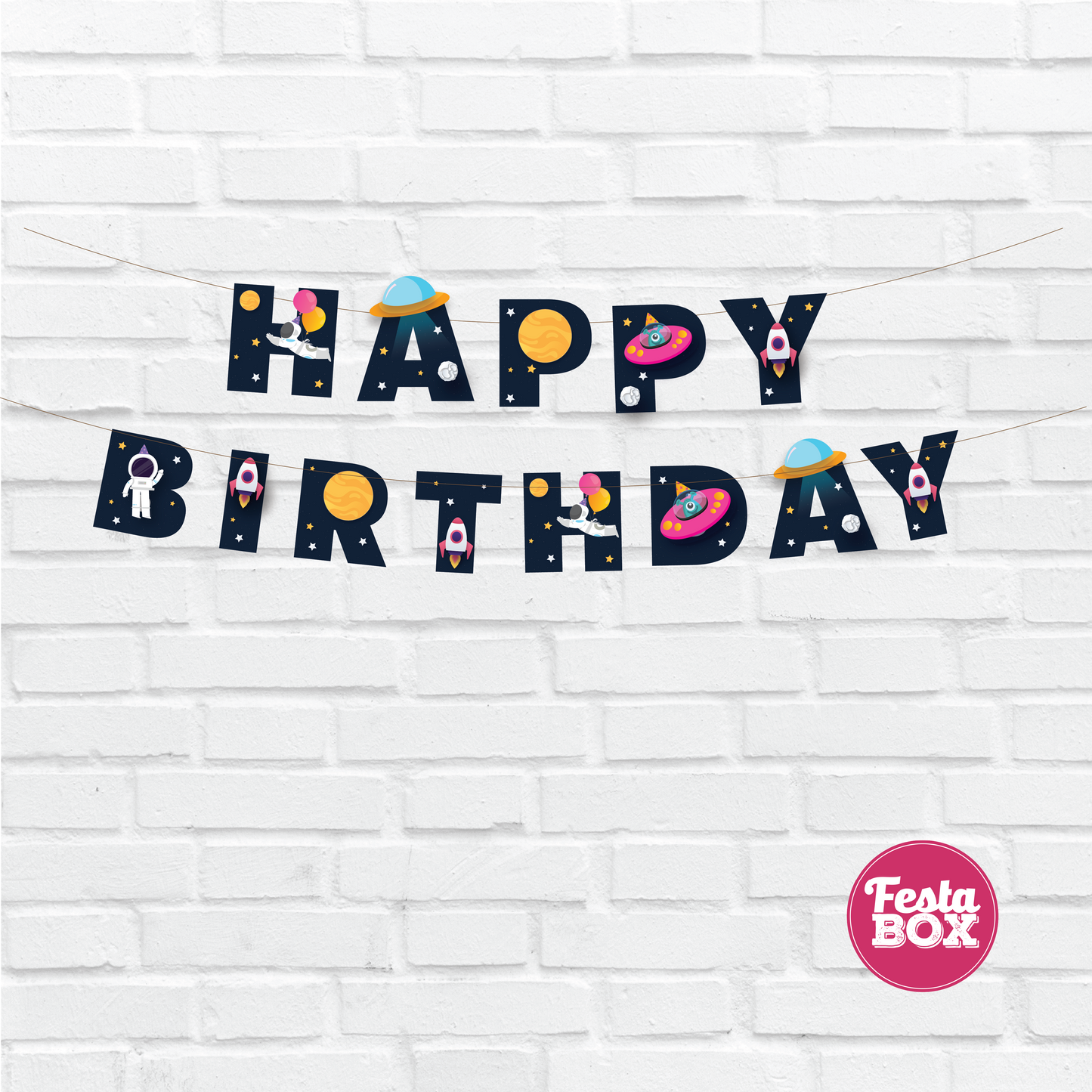 Background Banner for Birthday Party Decoration - Space Theme