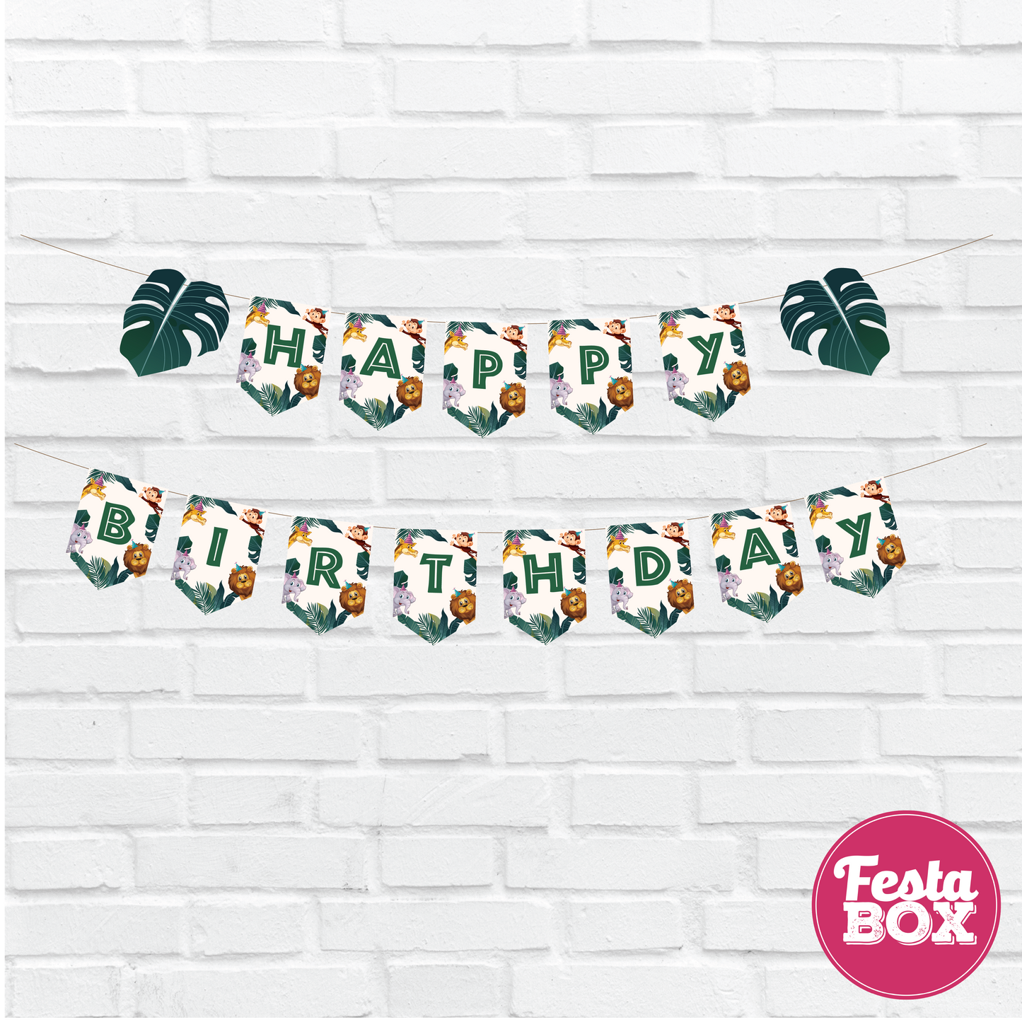 Background Banner for Birthday Party Decoration – Jungle Safari Theme - Option 1