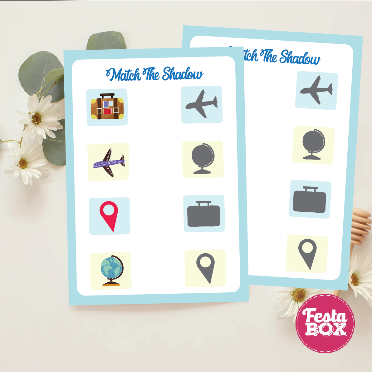 Birthday Game - Match - Travel Theme (Set of 6)