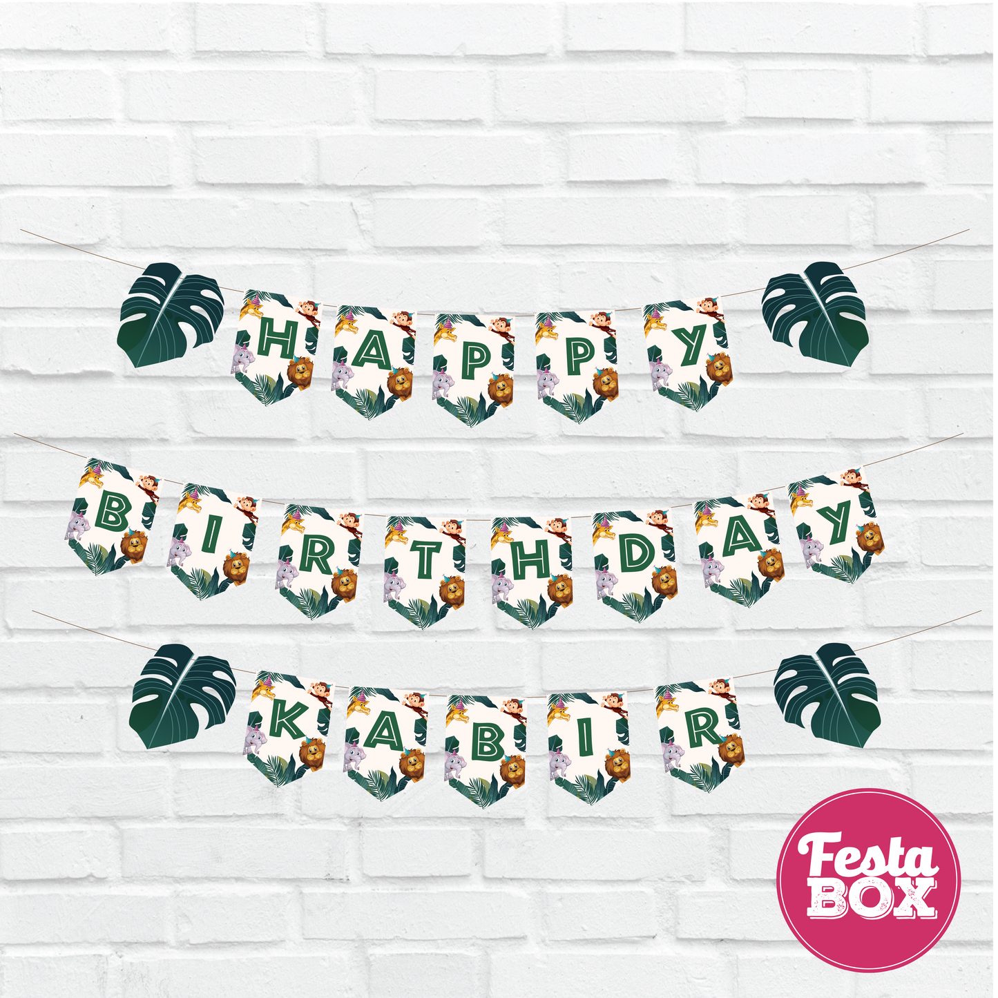 Background Banner for Birthday Party Decoration – Jungle Safari Theme - Option 1