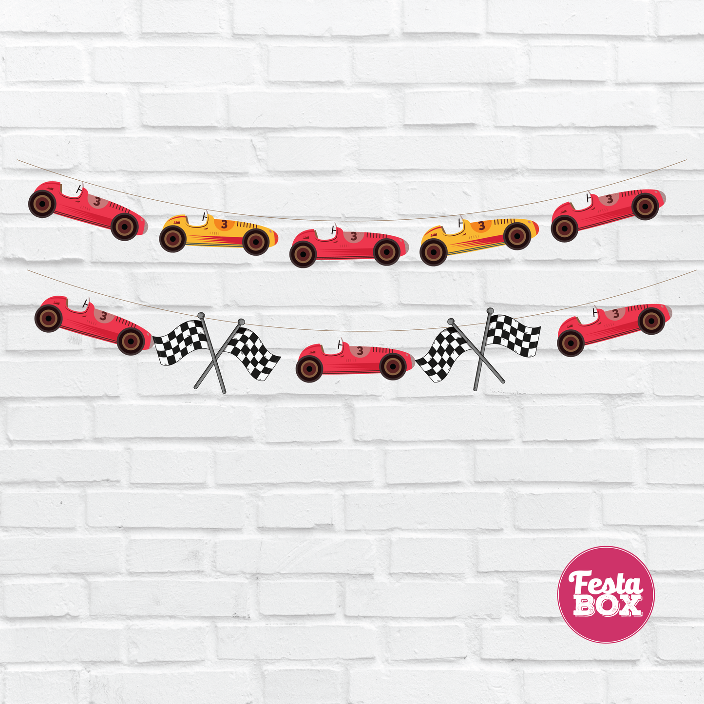 Background Banner for Birthday Party Decoration – Race Car Theme