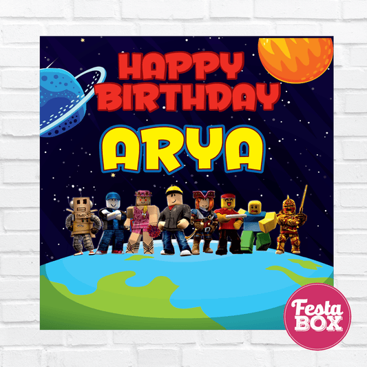 Backdrop for - Roblox Theme Birthday Party Decoration