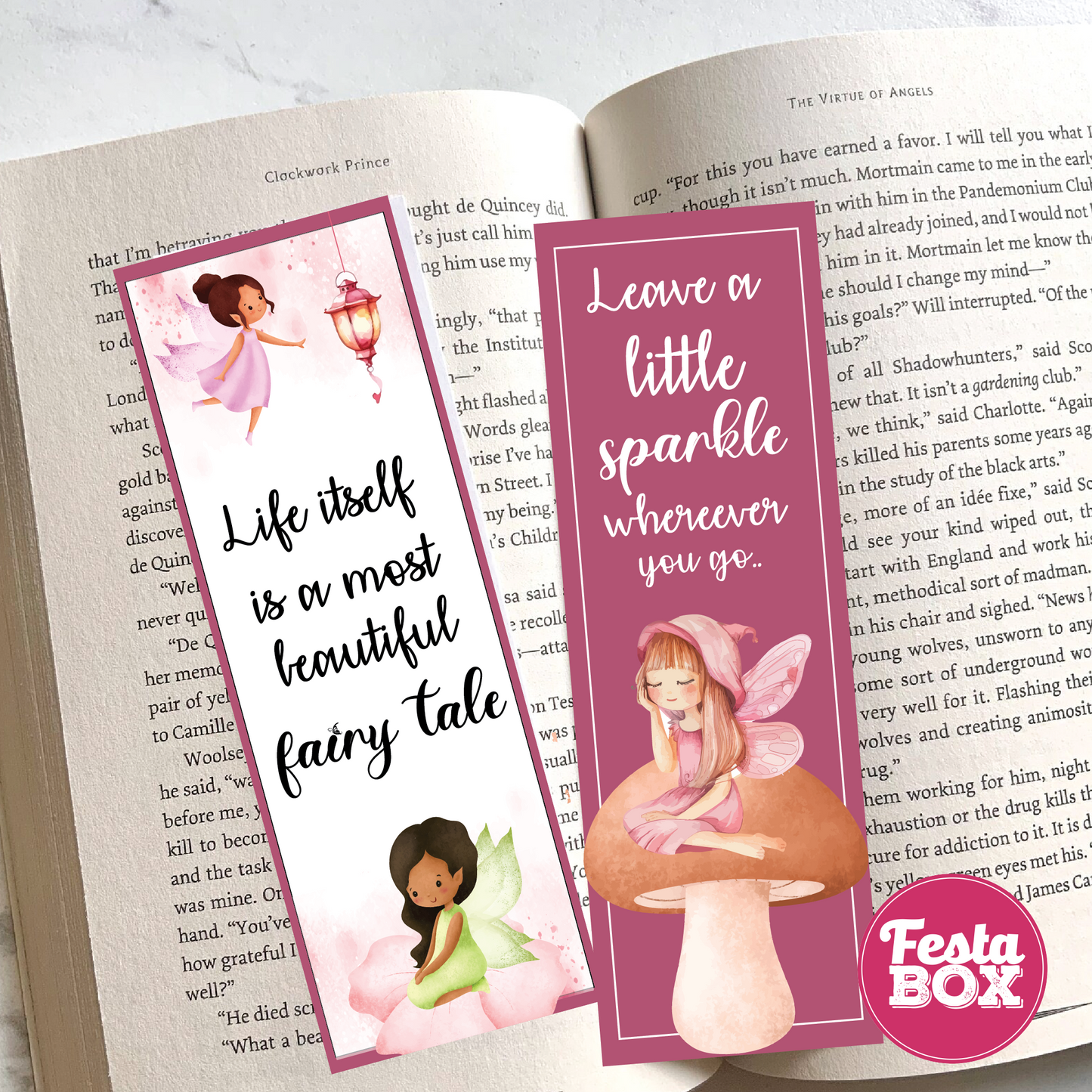 Bookmark – Fairy Birthday Party Theme (Set of 6 pairs)