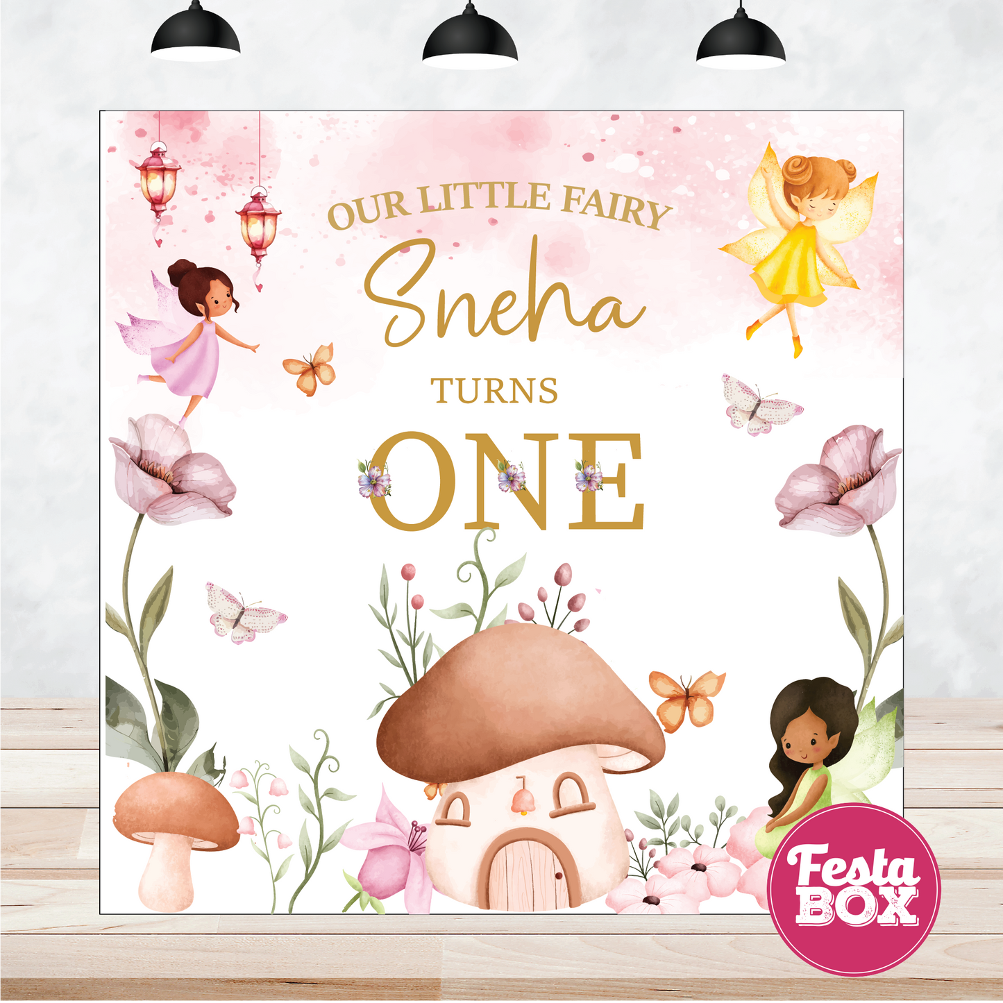 Backdrop for Birthday Party - Fairy Theme