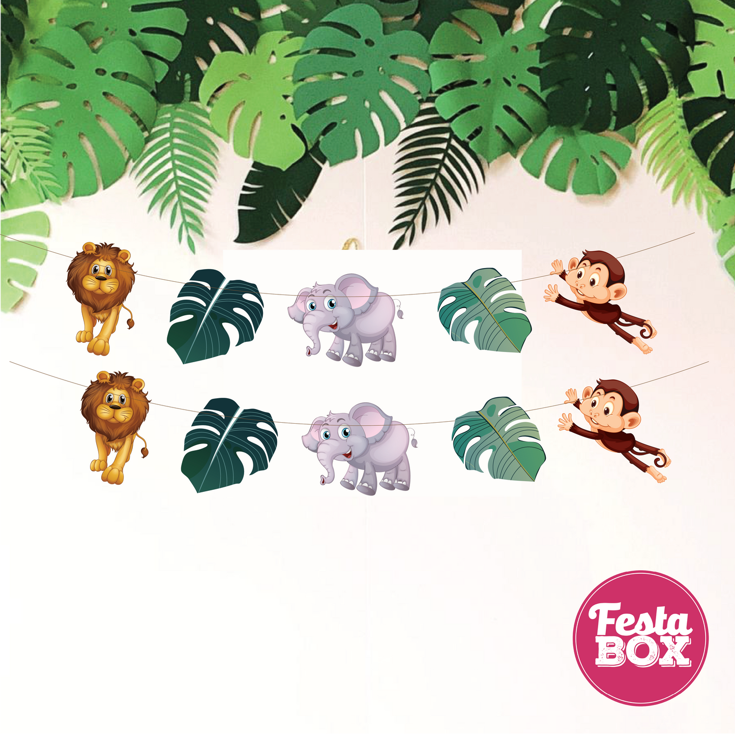 Background Banner for Birthday Party Decoration – Jungle Safari Theme - Option 1