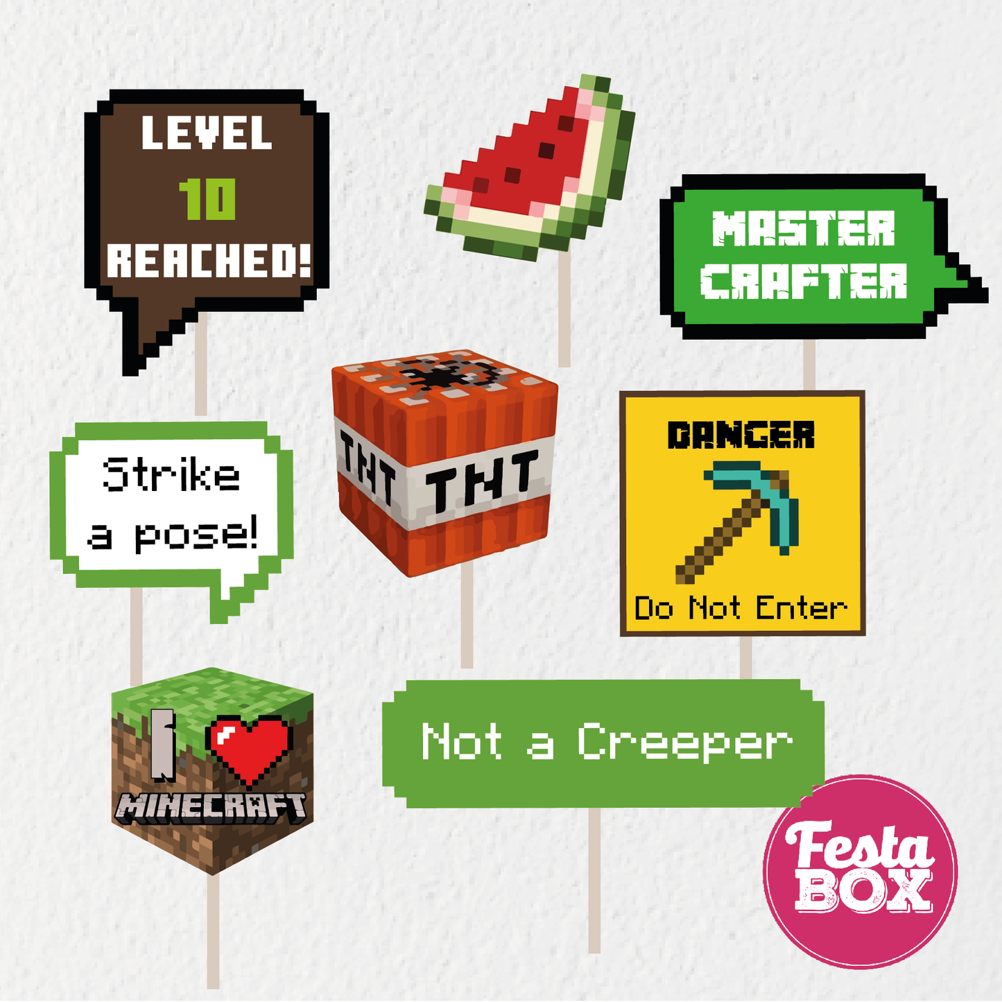 Party Props for Birthday Party Decoration - Minecraft Theme