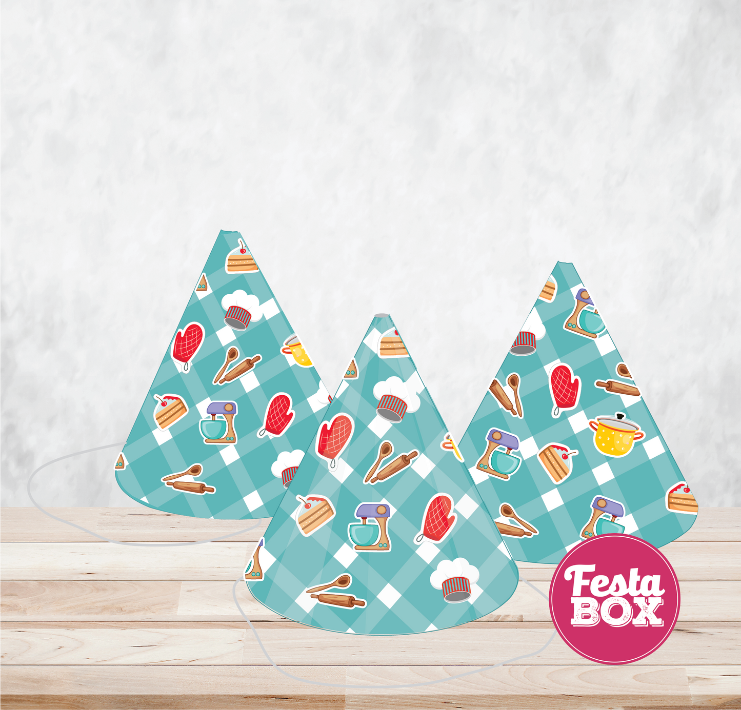 Birthday Celebration Caps - Chef Theme (Set of 6) - option 1