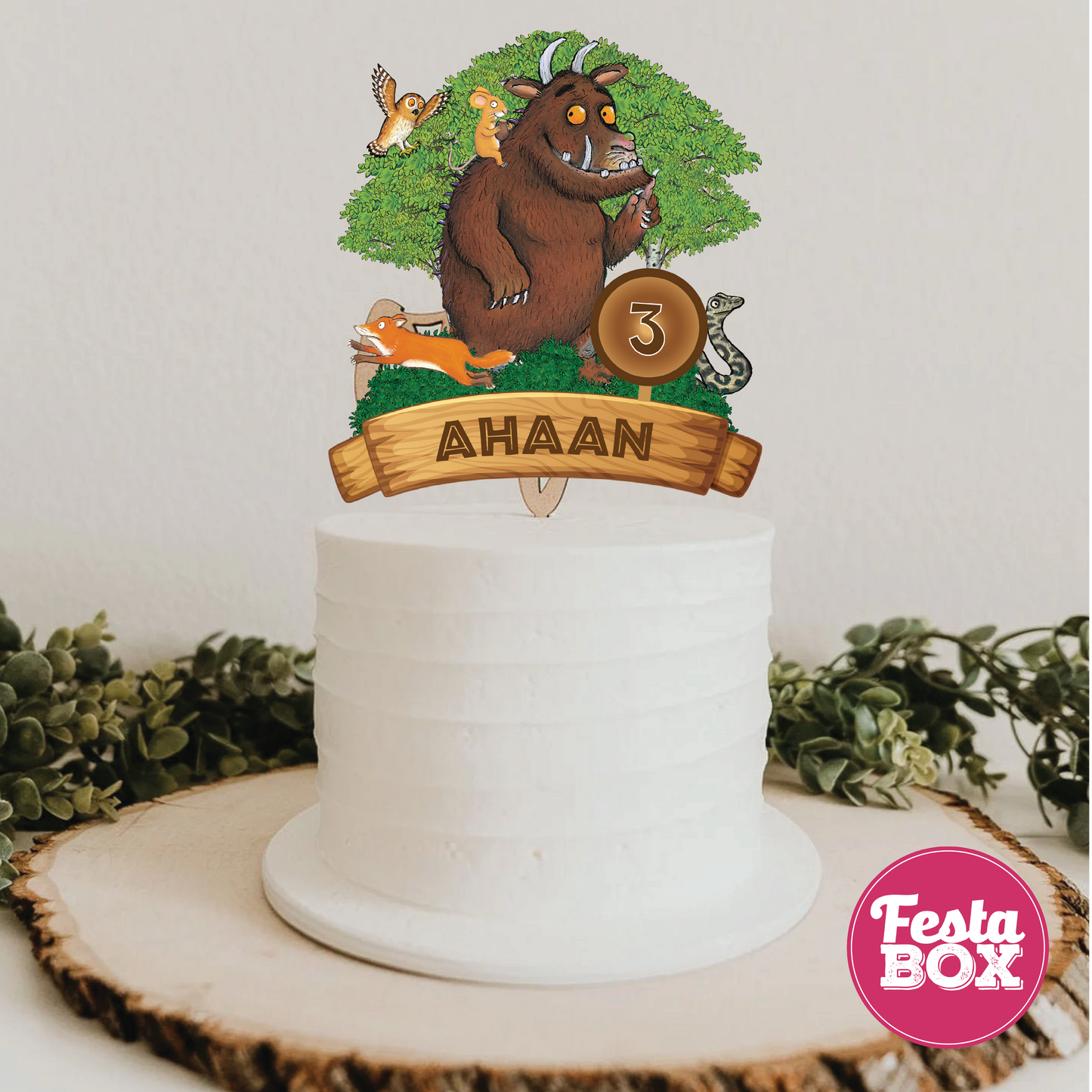 Cake Topper for Birthday Party Decoration - Gruffalo Theme - Option 2