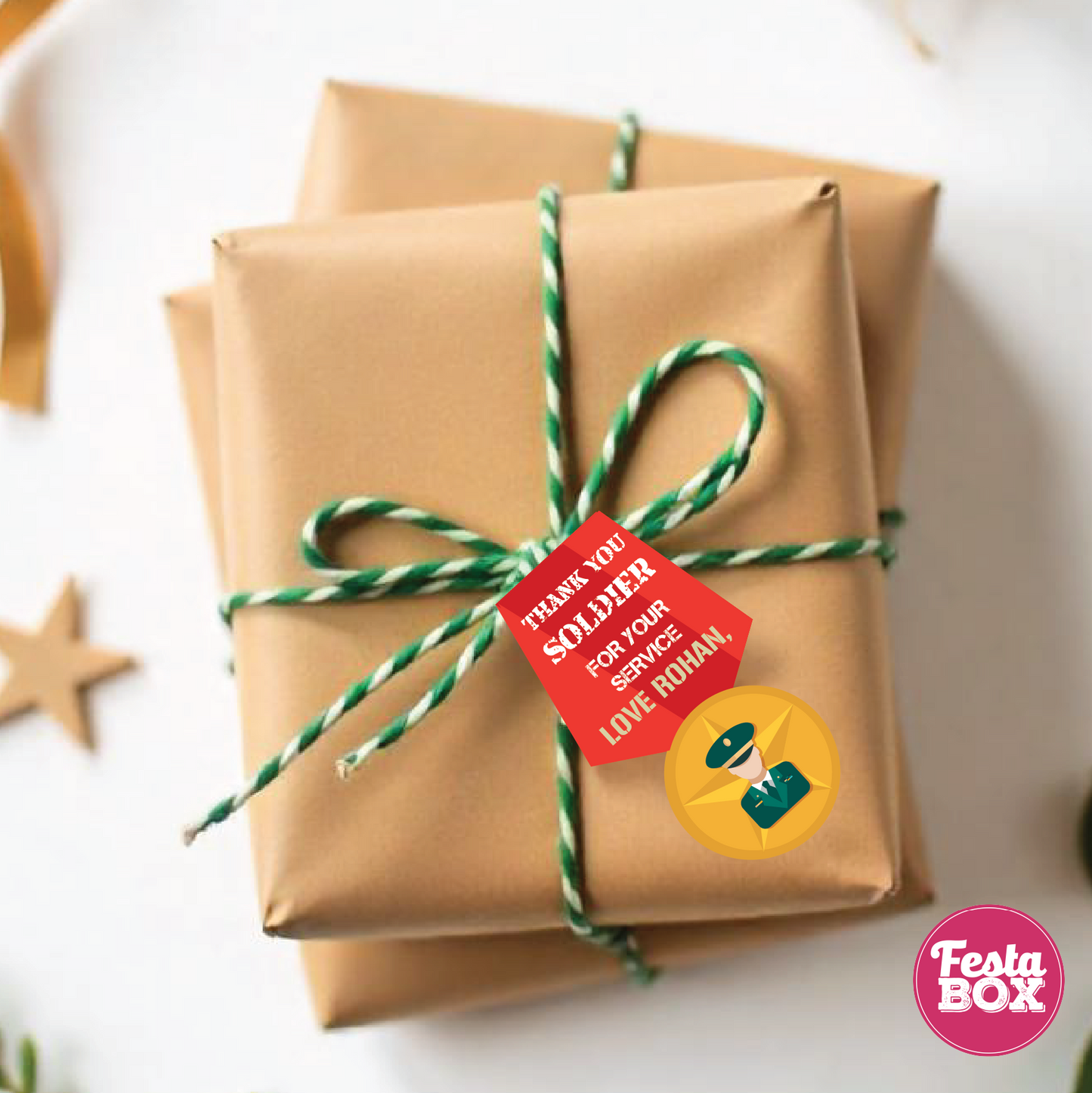 Gift Tags for Birthday Party Decoration - Army theme - Option 1