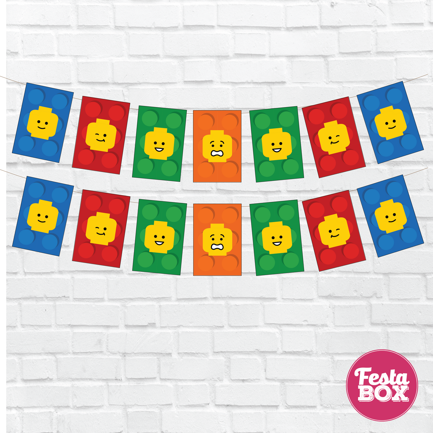 Background Banner for Birthday Party Decoration - Lego Theme Option 3