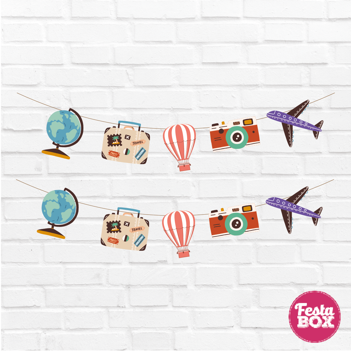 Themed cutout strings - Travel Theme Option 1