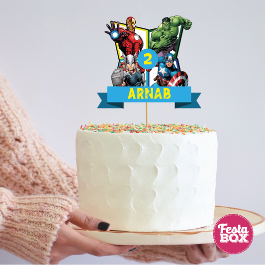 Cake Topper for Birthday Party Decoration - Avengers Theme - Option 1