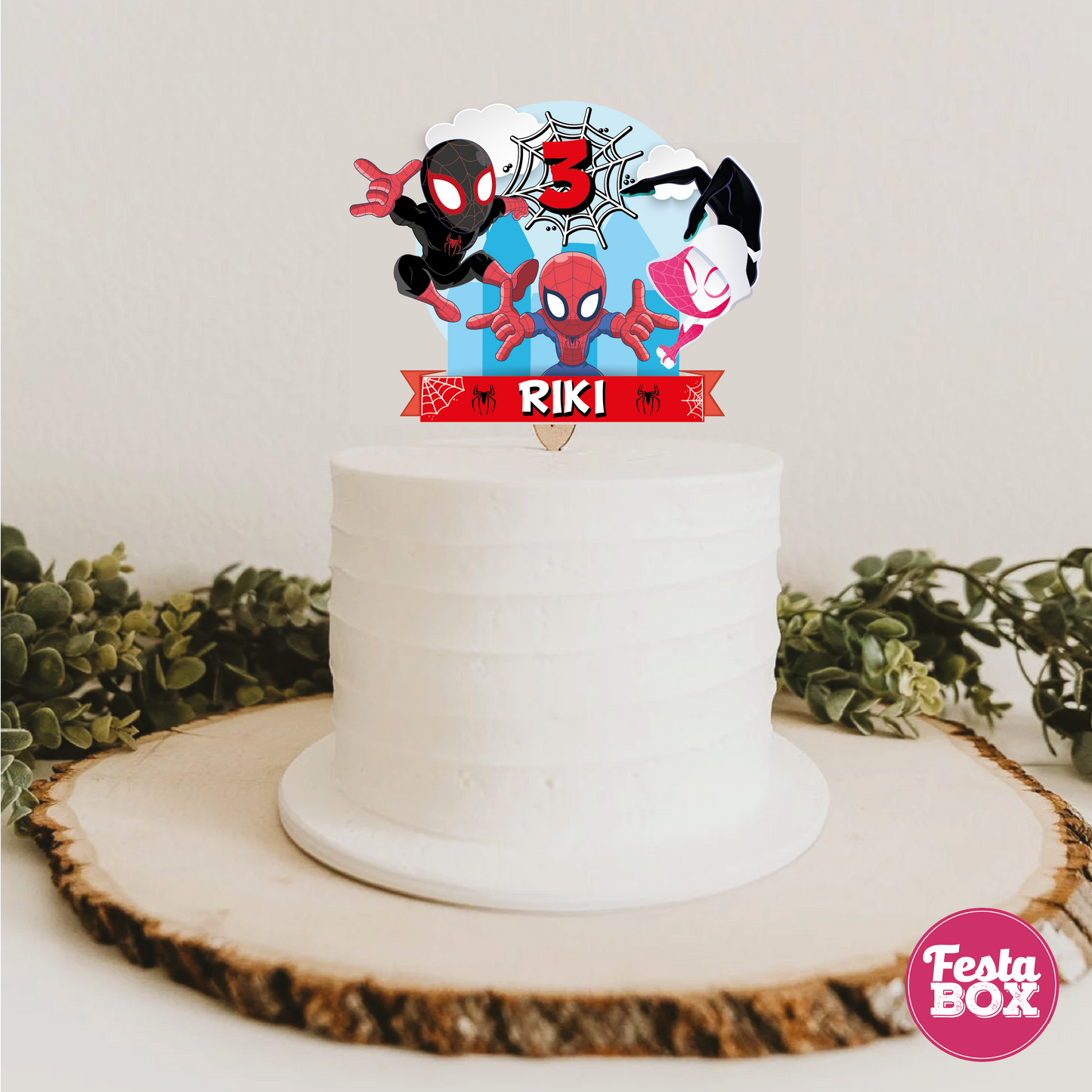 Cake Topper for Birthday Party Decoration - Spiderman Theme - Option 1