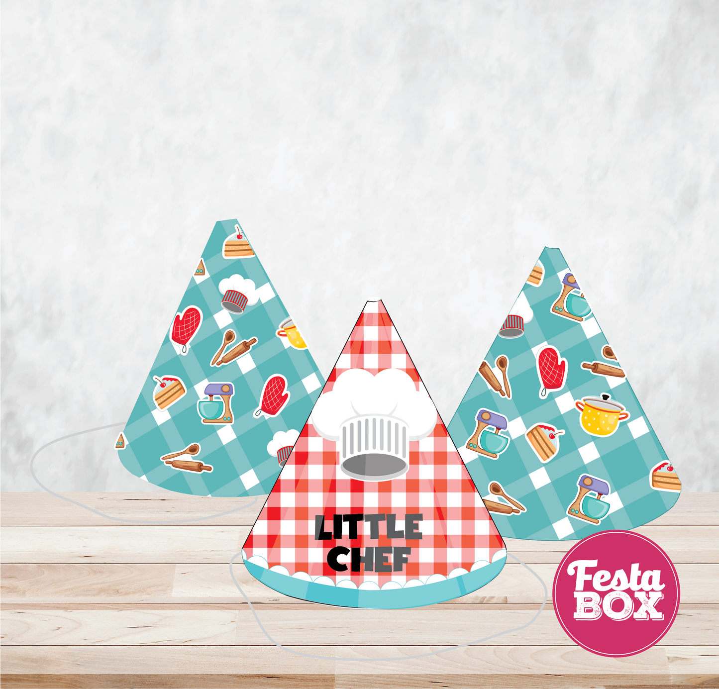 Birthday Celebration Caps - Chef Theme (Set of 6) - Assorted