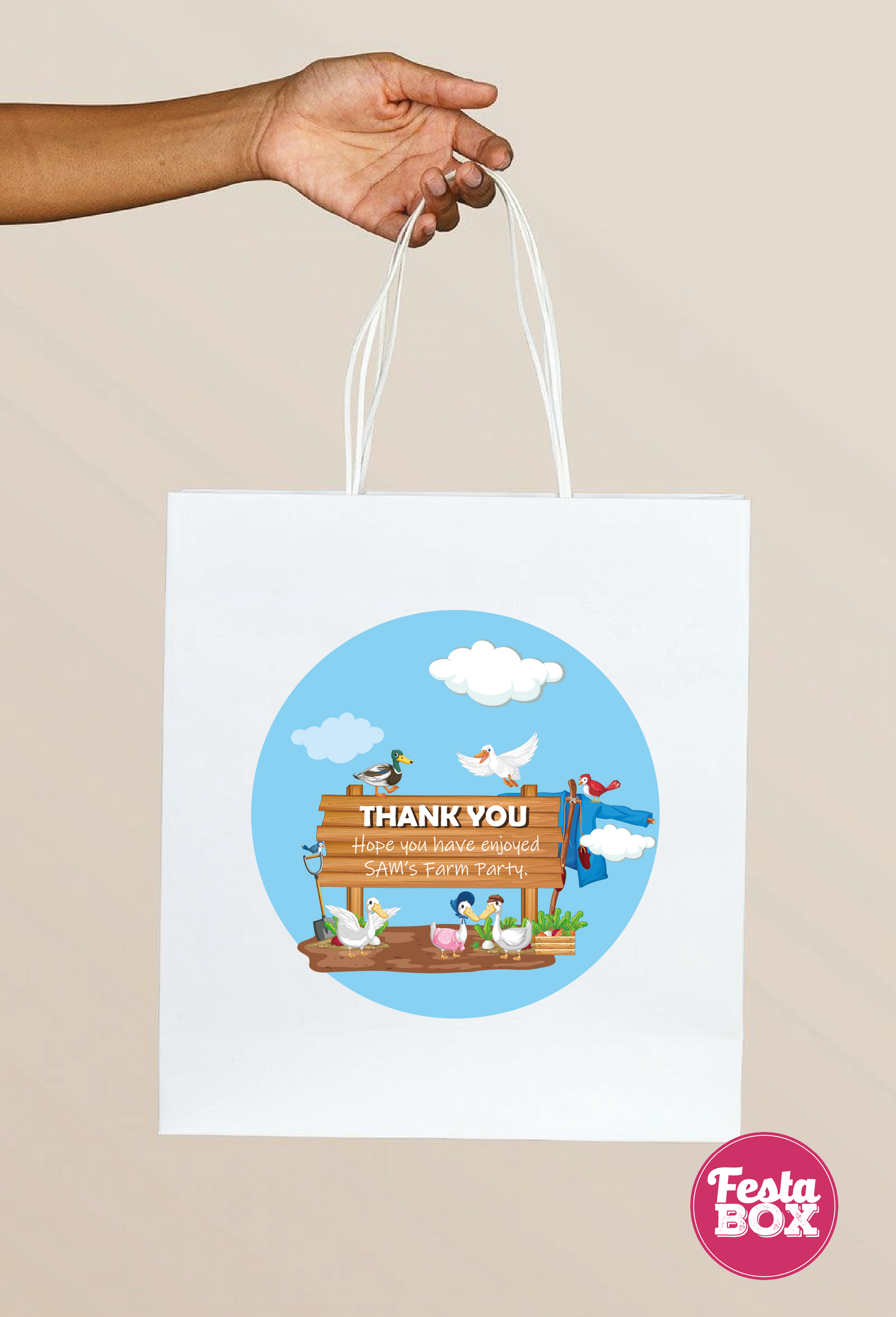 Return Gift Bags for Birthday Party - Farm Animal Theme - Option 2