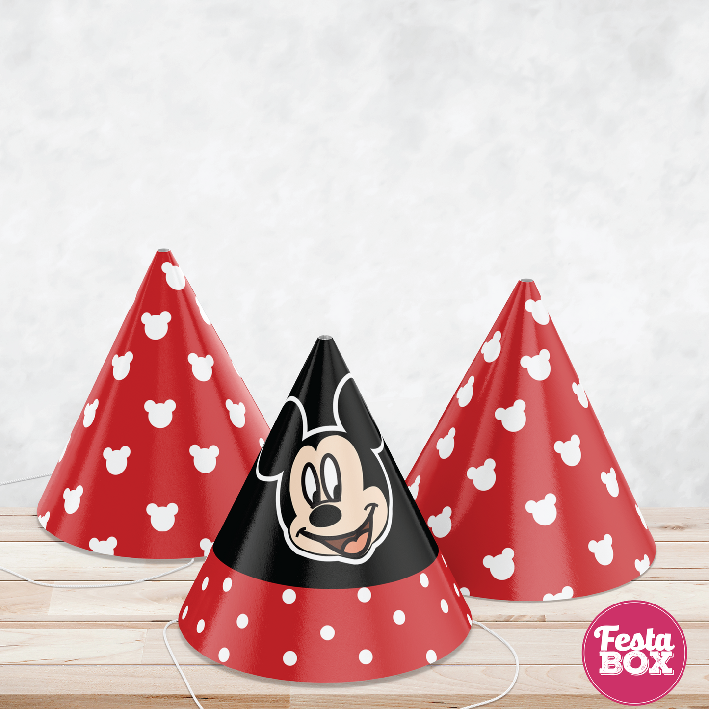 Birthday Celebration Caps -  Mickey Mouse Theme (Set of 6) - Assorted
