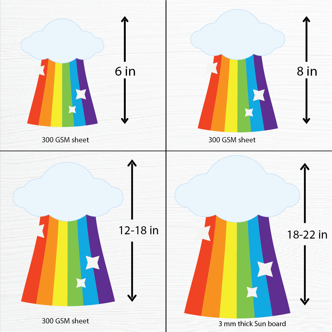 Birthday party cutouts - Rainbow Theme