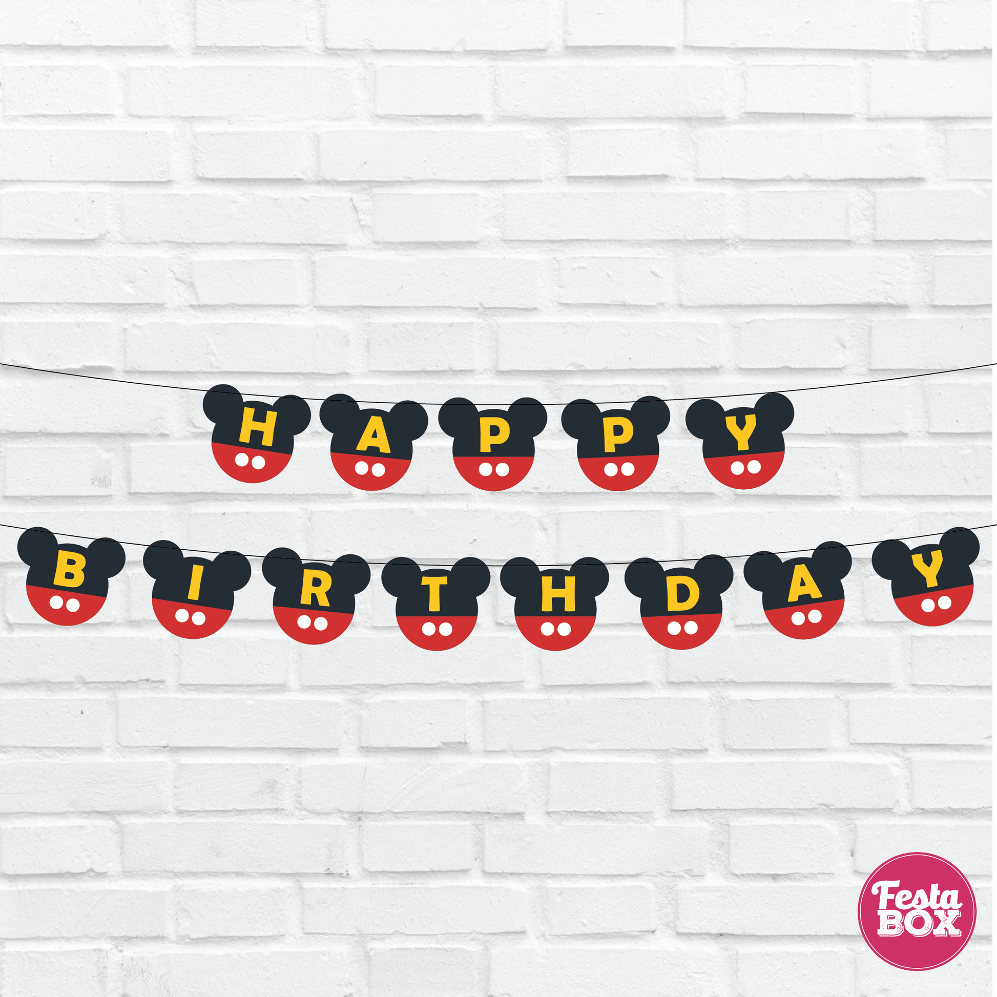 Happy birthday banner - Mickey Mouse Theme