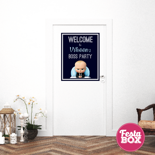 Welcome Sign for Birthday Party Decoration - Boss Baby Theme - Option 1