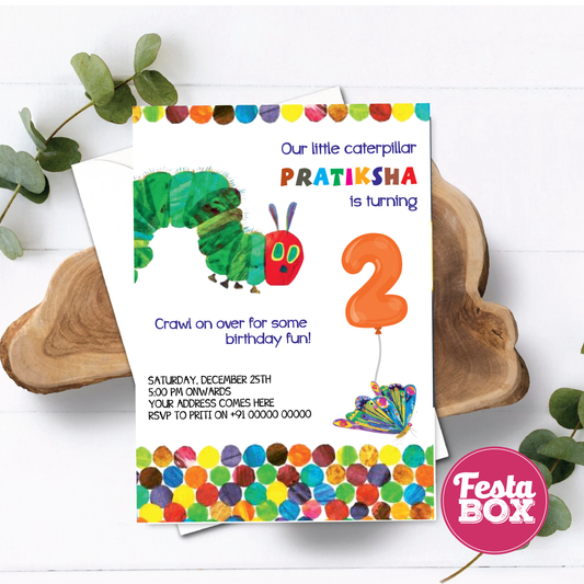 e-Invite for Birthday Party - The very hungry Caterpiller - Option 1 (Copy)