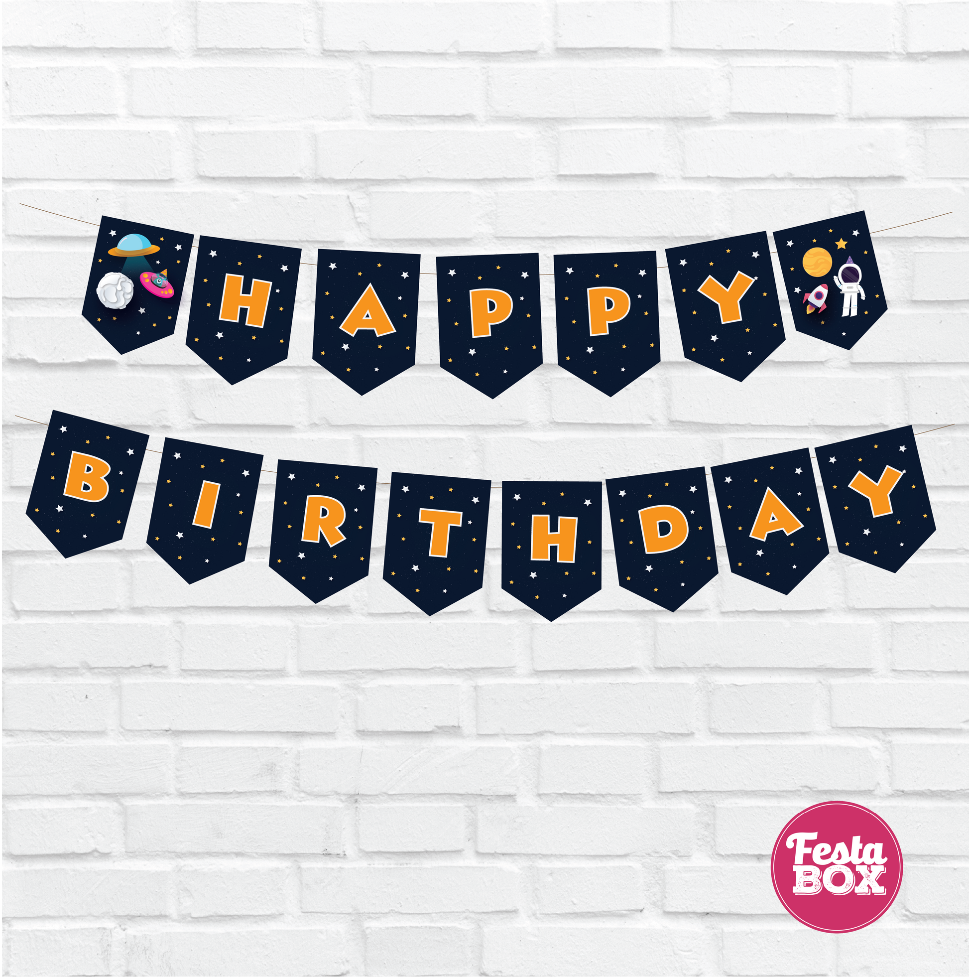 Background Banner for Birthday Party - Space Theme