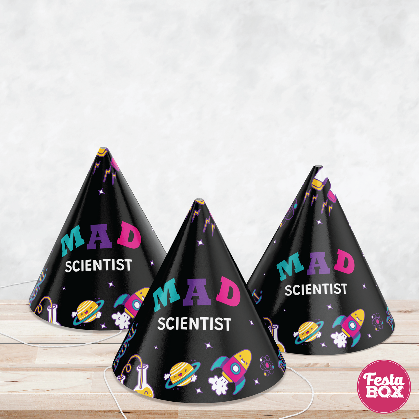 Birthday Celebration Caps - Science Theme (Set of 6) - Option 1